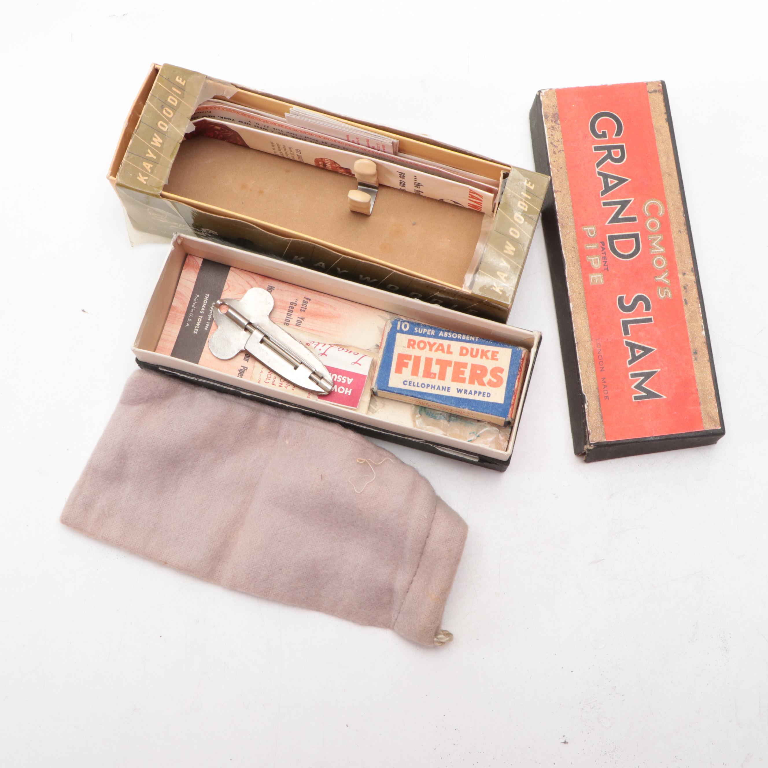 Meerschaum and Briar Tobacco Pipes with Humidor, Pipe Rests, Ashtrays and More