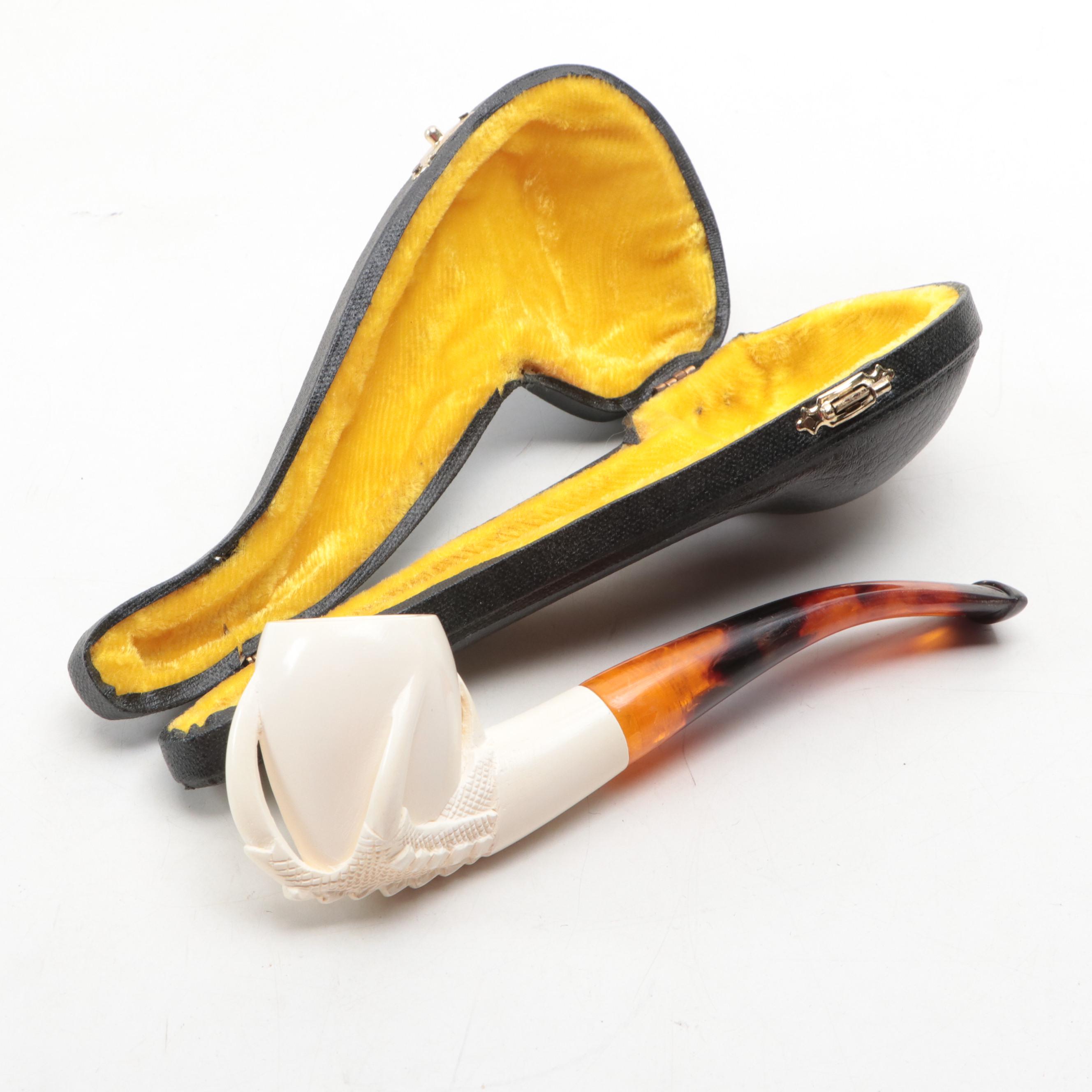 Meerschaum and Briar Tobacco Pipes with Humidor, Pipe Rests, Ashtrays and More