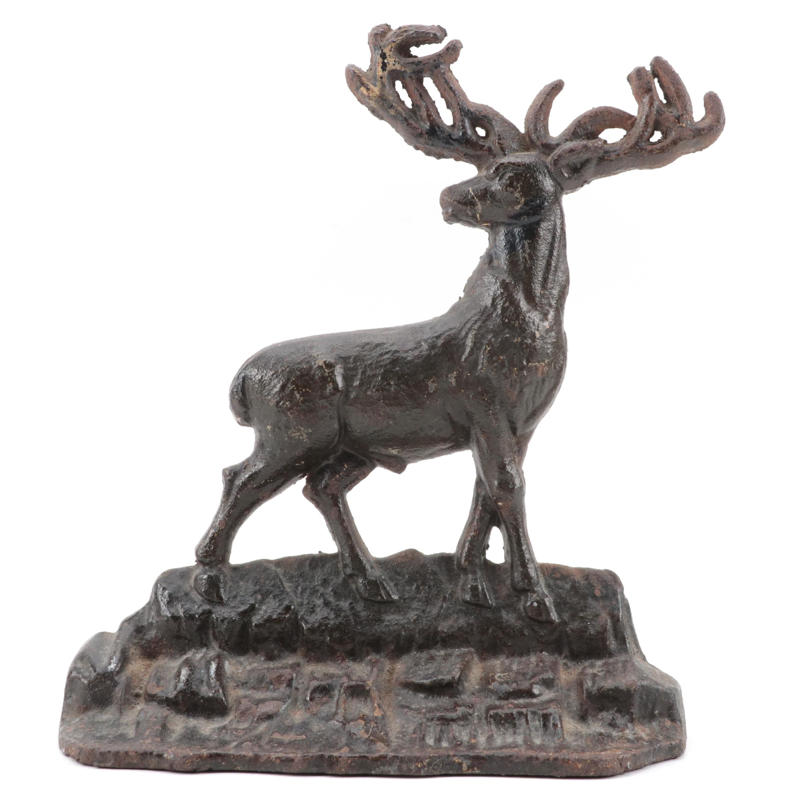 Hubley Style Cast Iron Stag Doorstop
