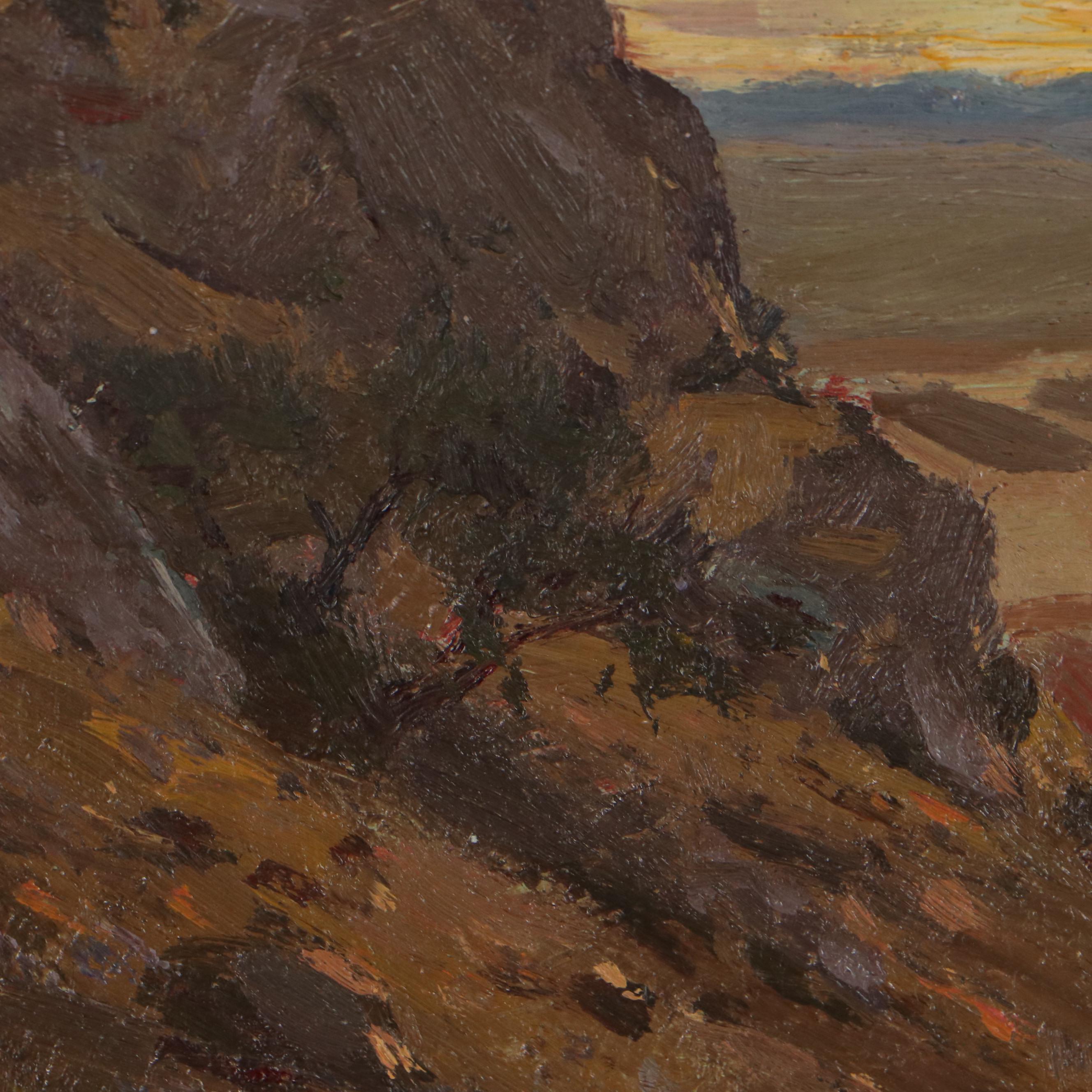 Paul Turner Sargent Mountainside Landscape Oil Painting of , 1921