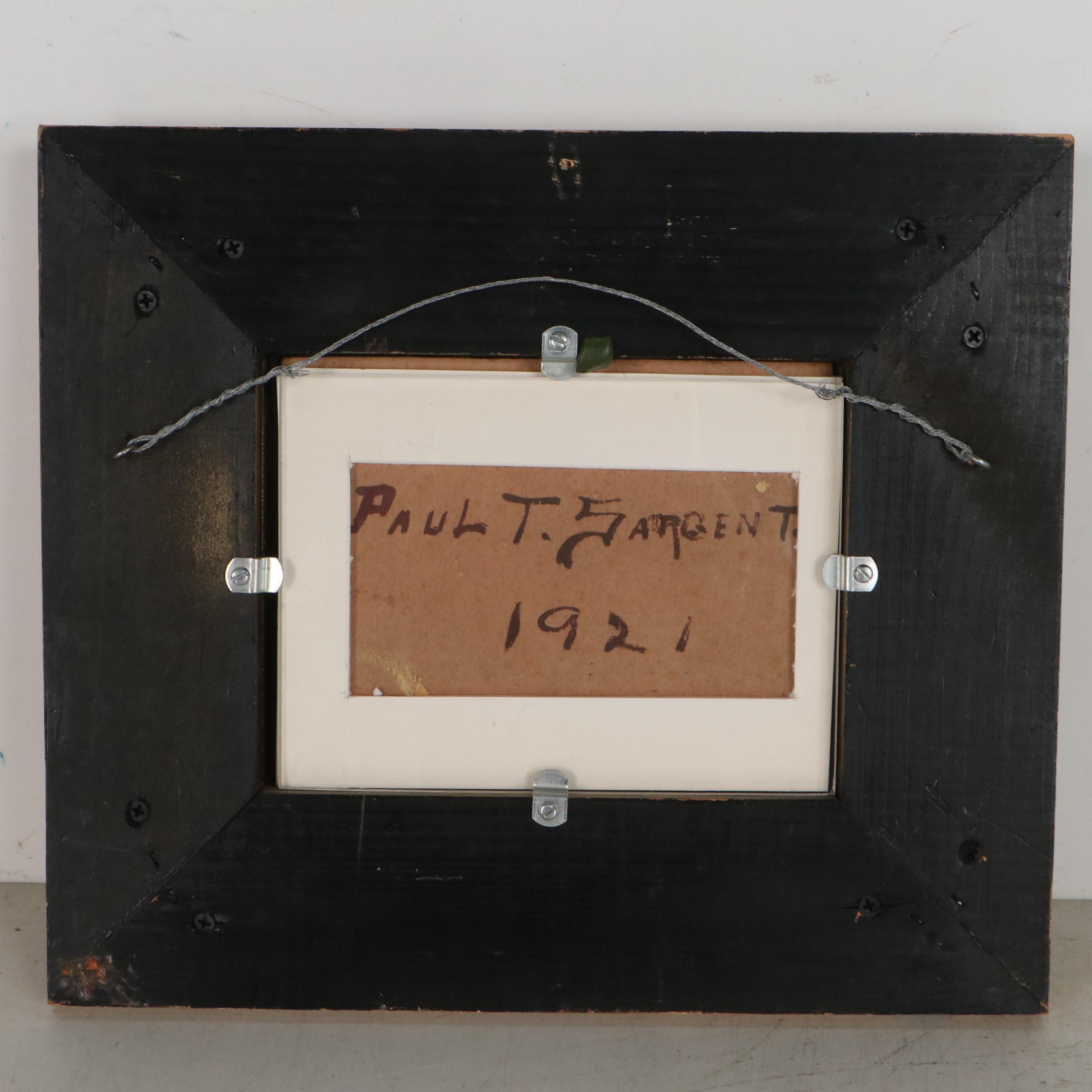 Paul Turner Sargent Mountainside Landscape Oil Painting of , 1921