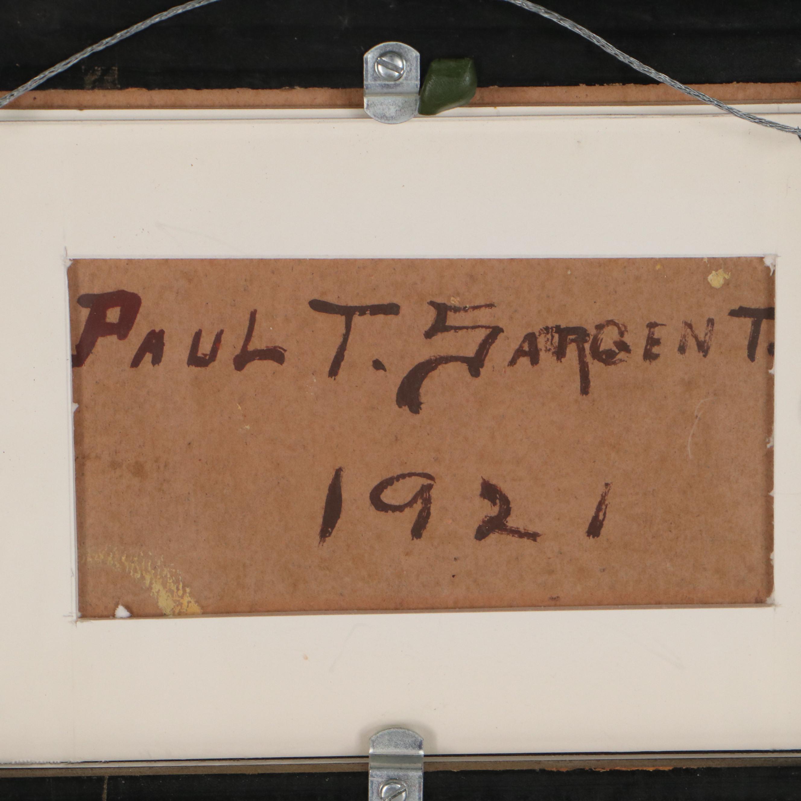 Paul Turner Sargent Mountainside Landscape Oil Painting of , 1921