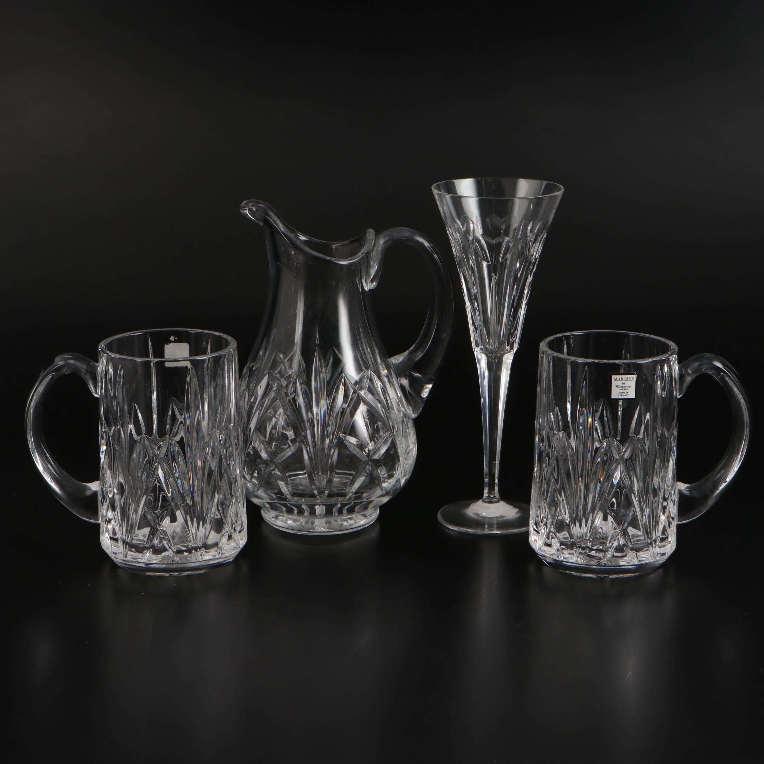 Marquis by Waterford "Brookside" Beer Mugs and Pitcher with Champagne Flute