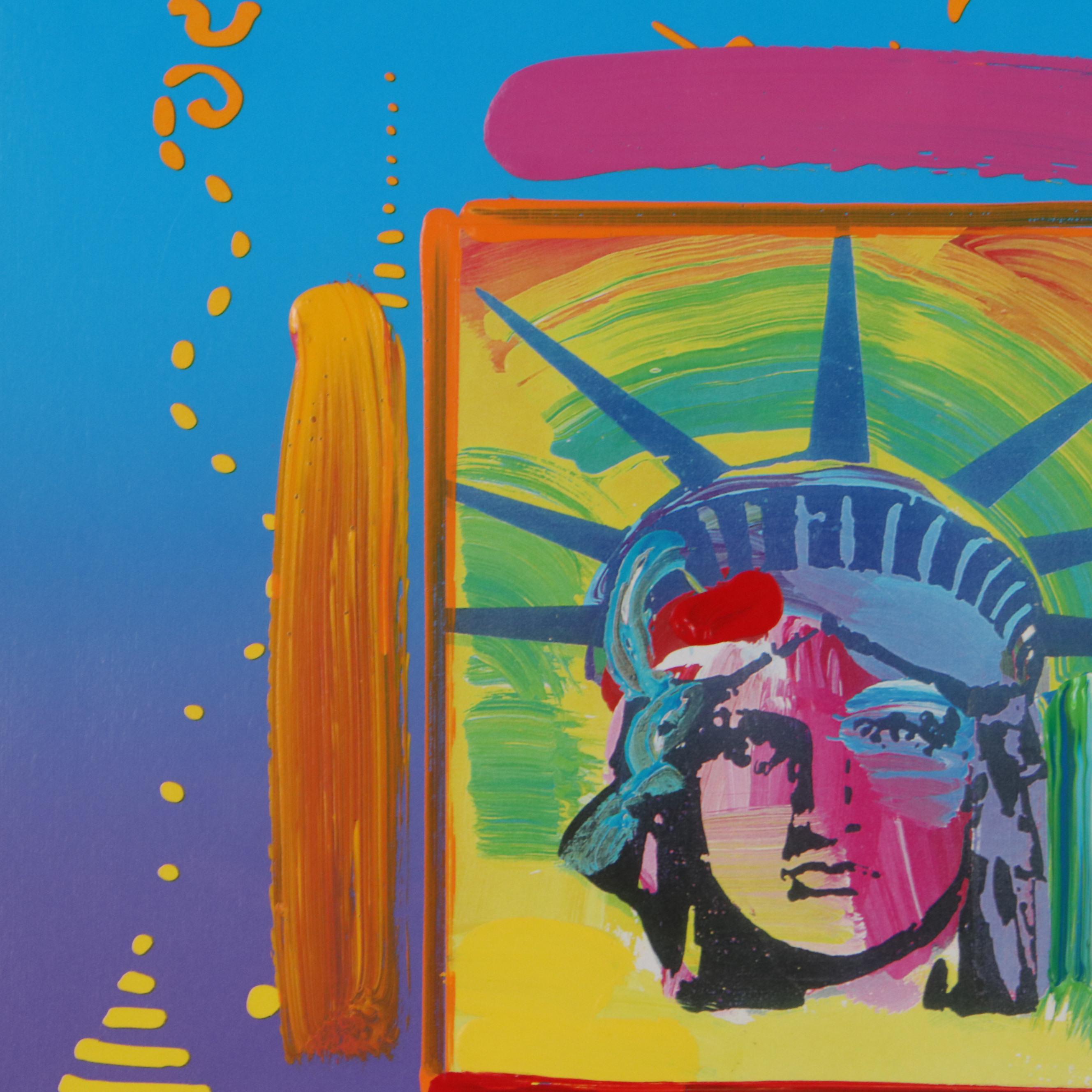 Peter Max Embellished Giclée of "Liberty Head Collage II"