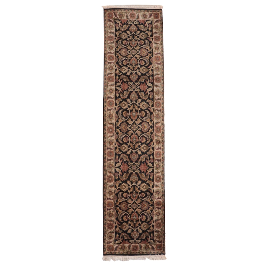 2'6 x 10'6 Hand-Knotted Indo-Persian Kashan Style Carpet Runner