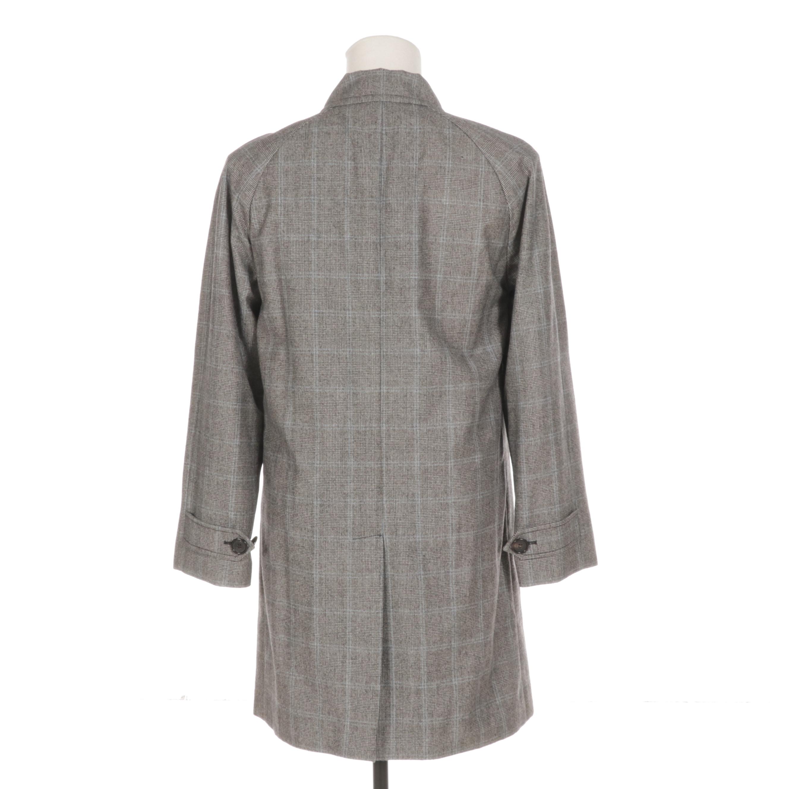 Men's Prada Plaid Wool Overcoat