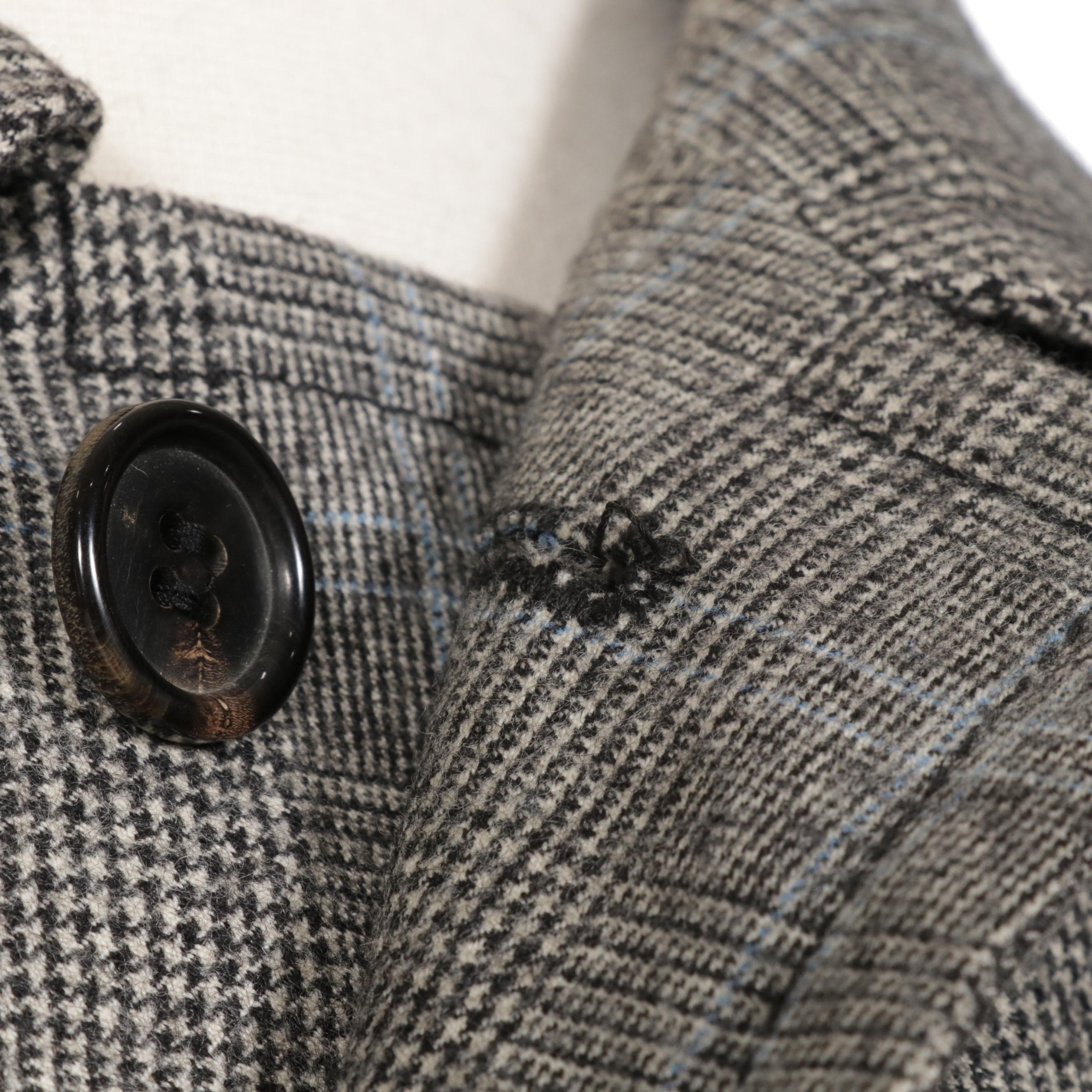 Men's Prada Plaid Wool Overcoat