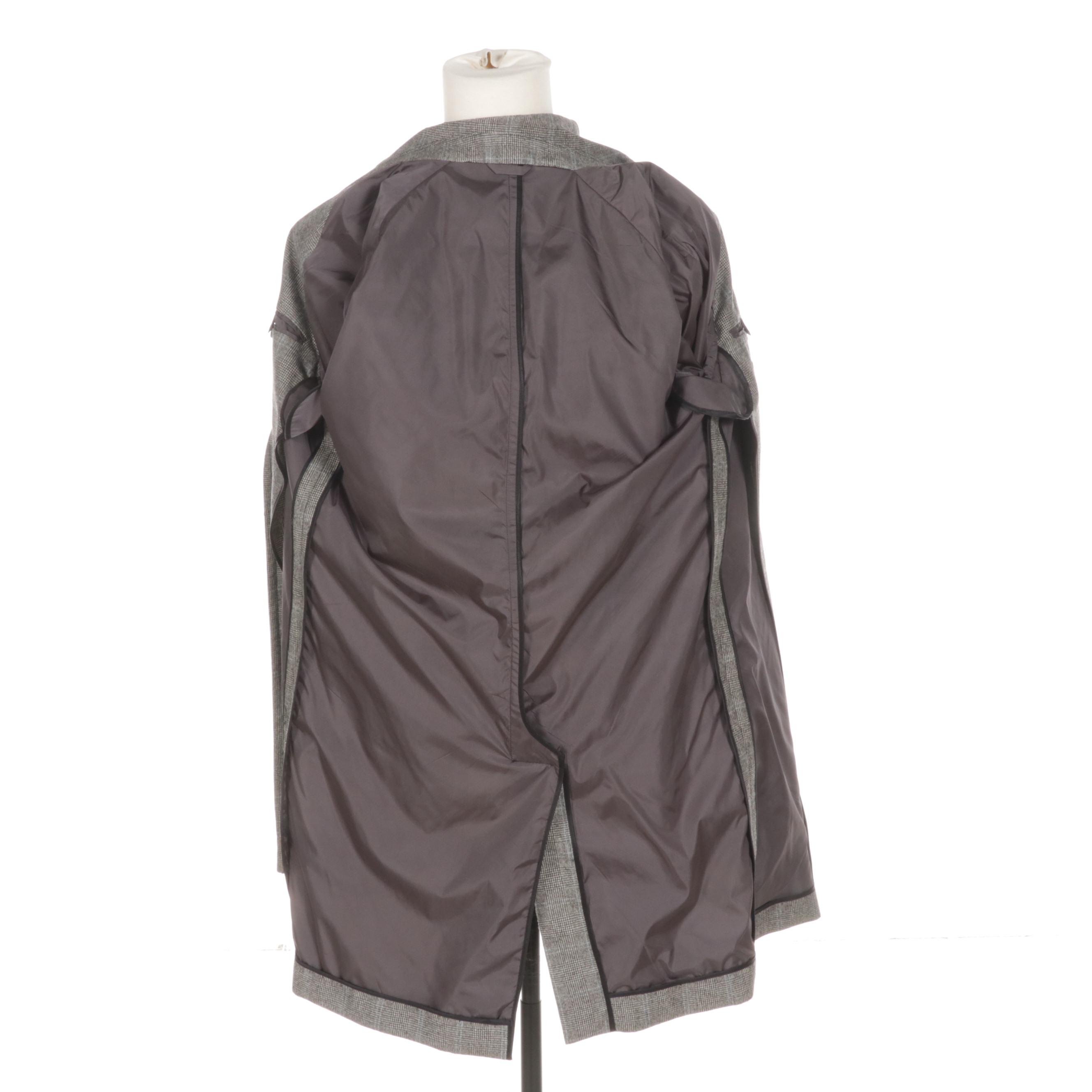 Men's Prada Plaid Wool Overcoat