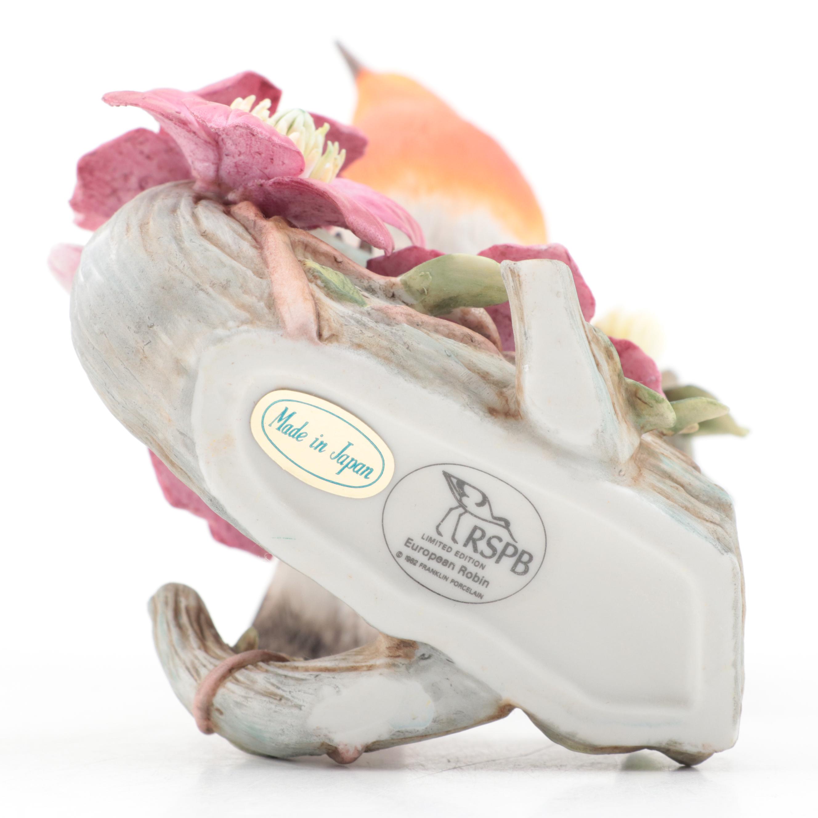 Franklin Mint Limited Edition "European Robin" and More Porcelain Bird Figurines