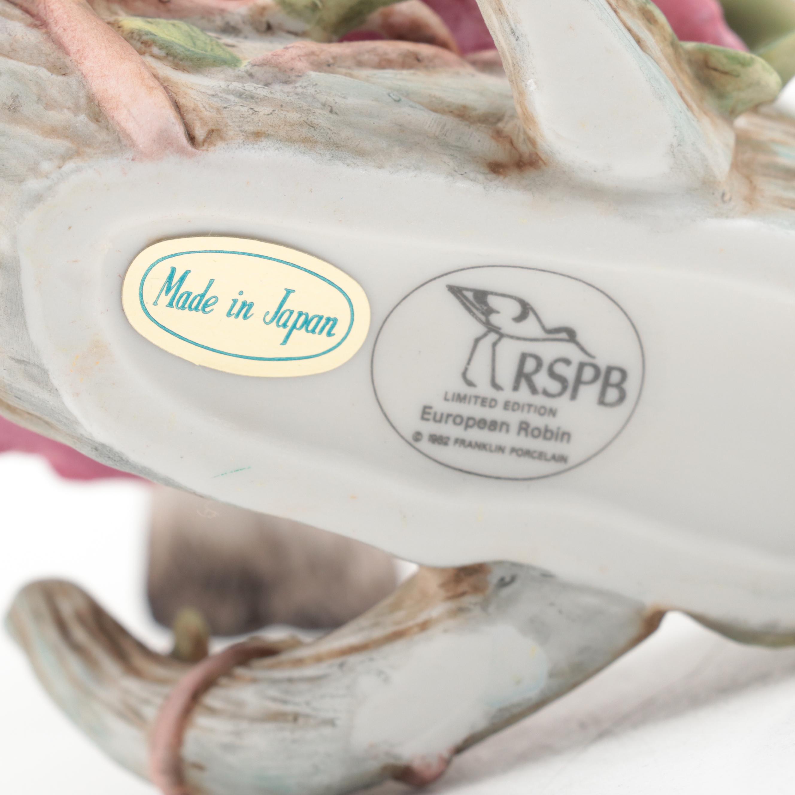 Franklin Mint Limited Edition "European Robin" and More Porcelain Bird Figurines