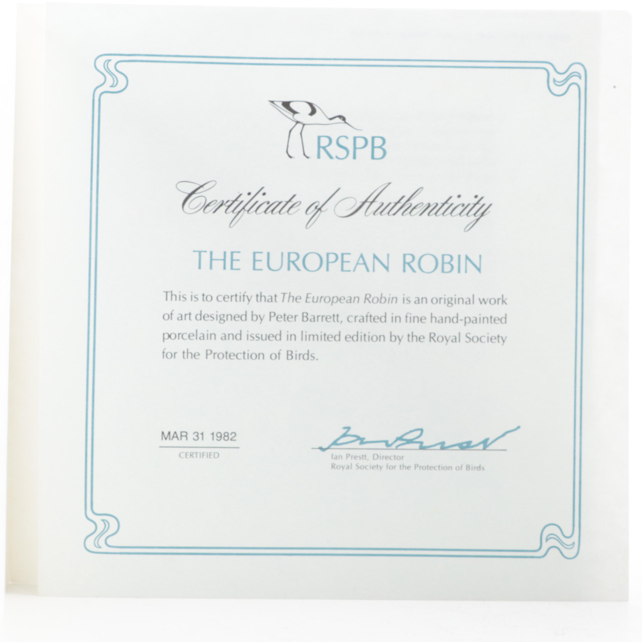 Franklin Mint Limited Edition "European Robin" and More Porcelain Bird Figurines