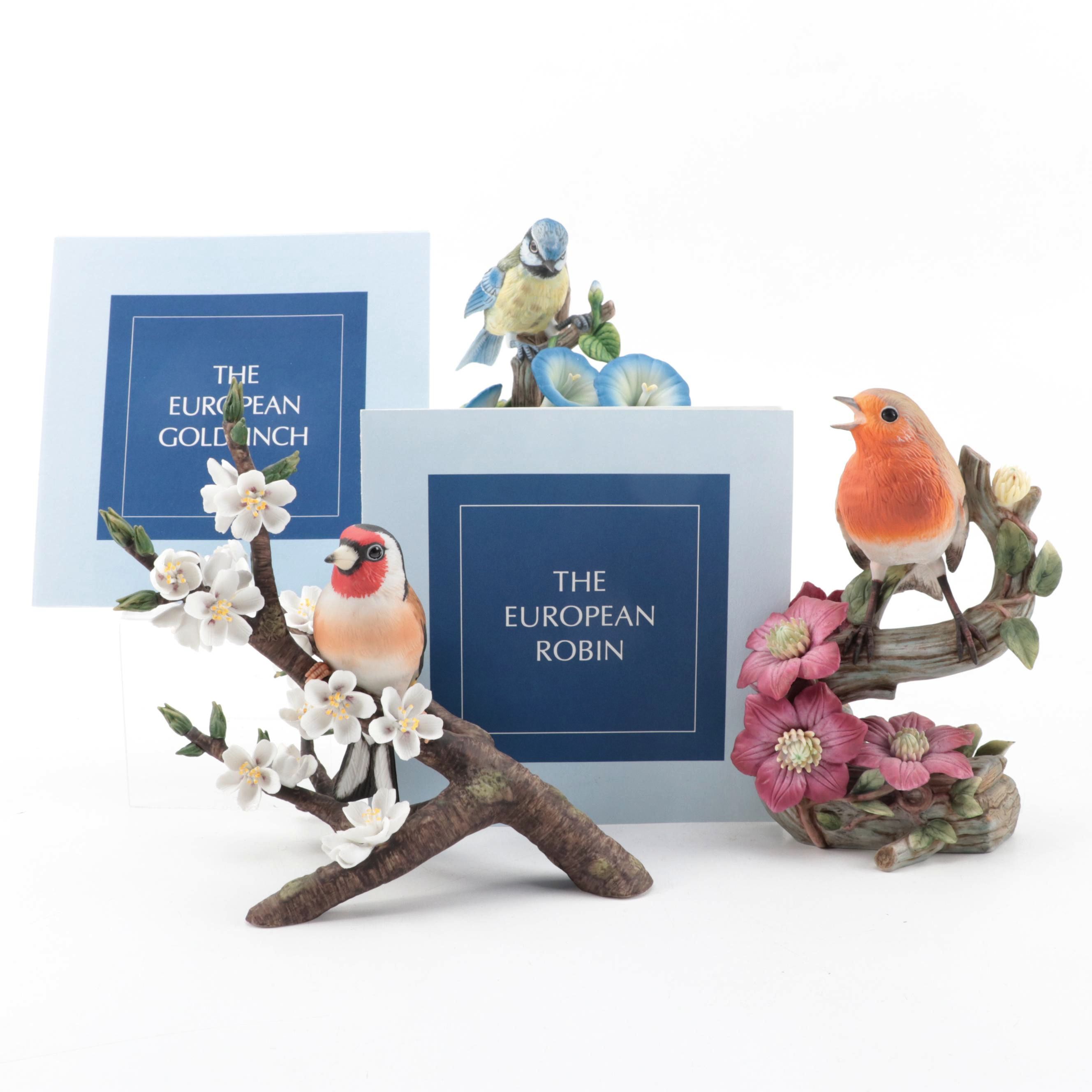 Franklin Mint Limited Edition "European Robin" and More Porcelain Bird Figurines