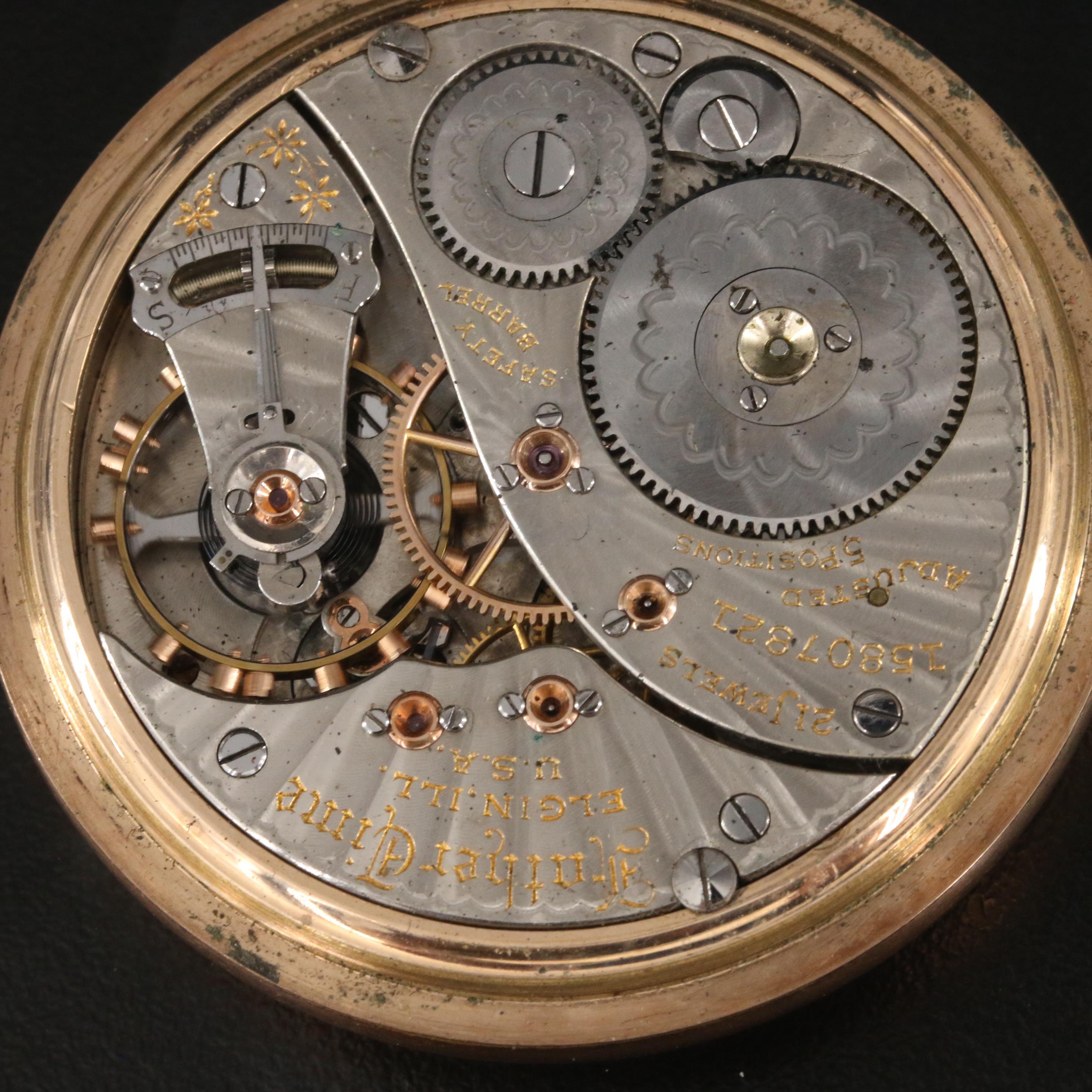 1911 Elgin Father Time Up-Down Wind Indicator Pocket Watch