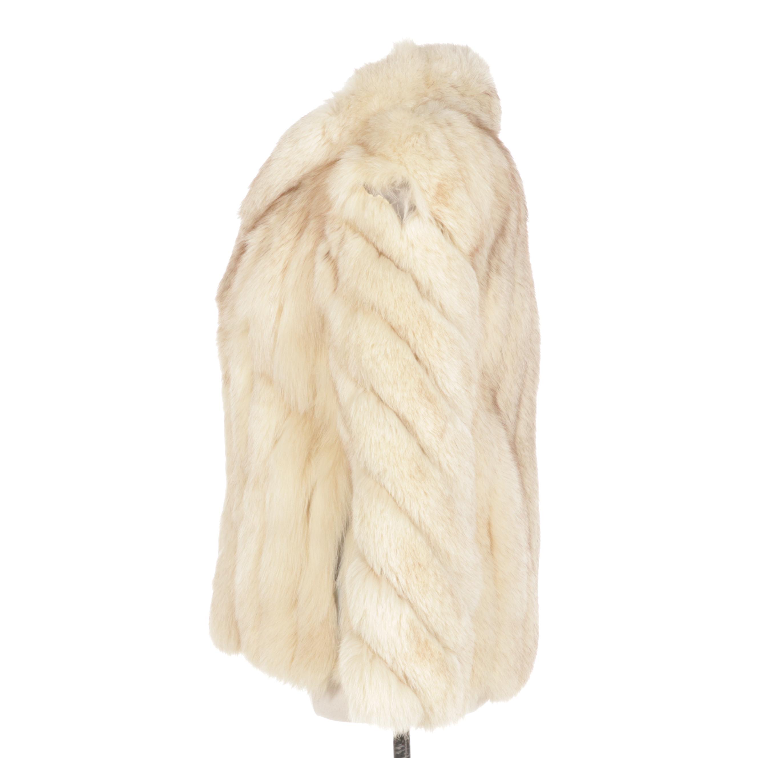 Saga Fox Blue Fox Fur Jacket with Shawl Collar