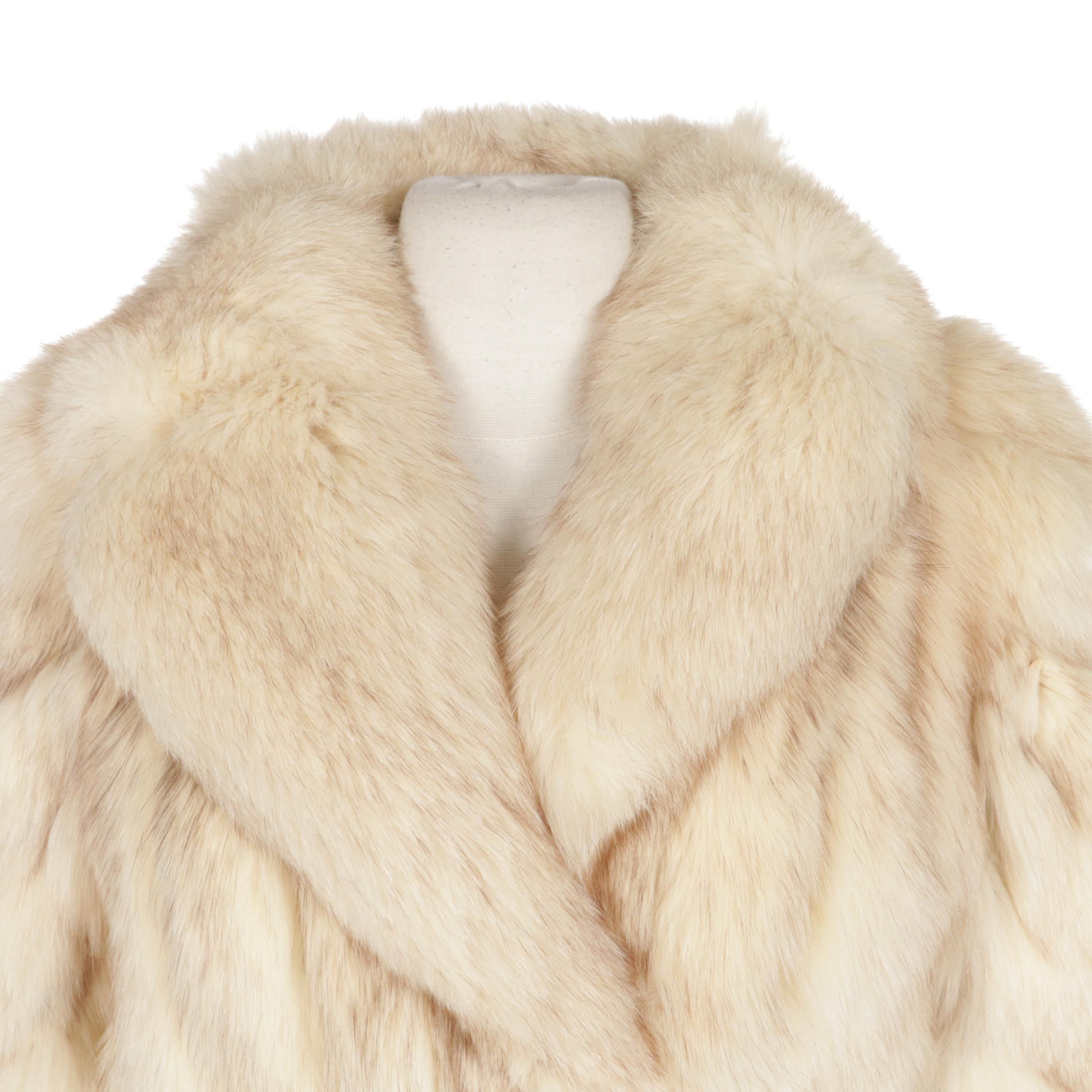 Saga Fox Blue Fox Fur Jacket with Shawl Collar