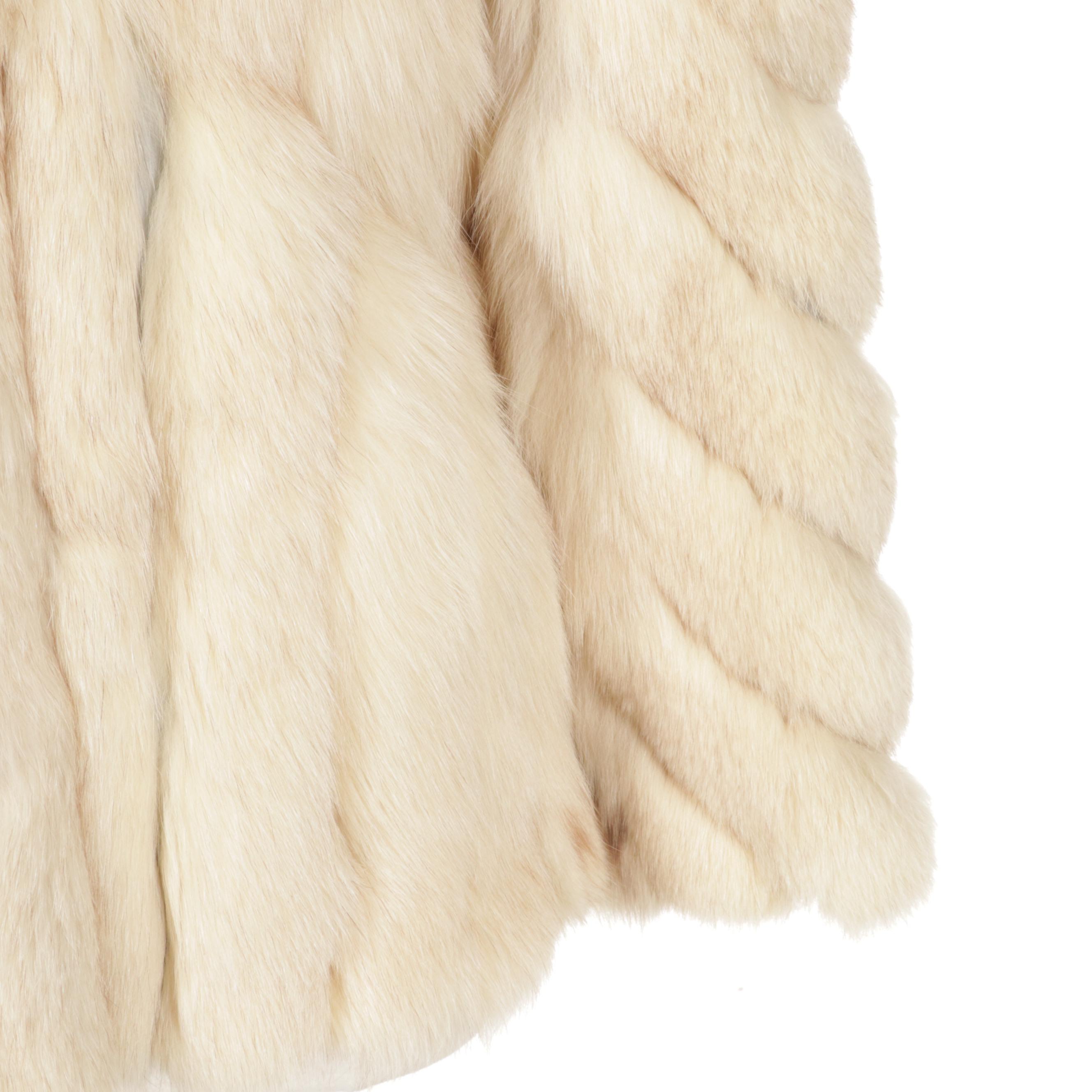 Saga Fox Blue Fox Fur Jacket with Shawl Collar