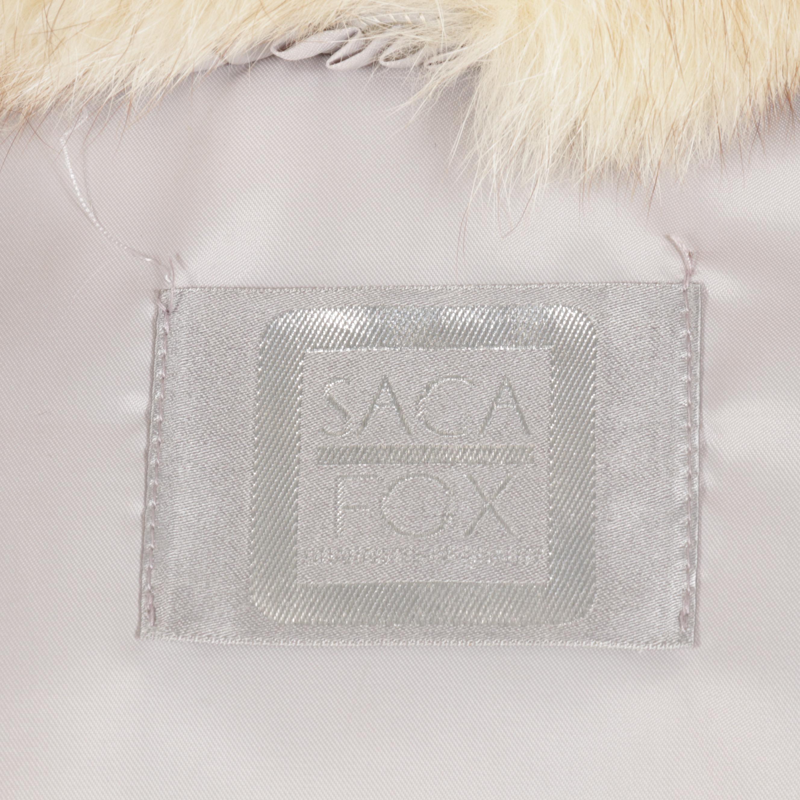 Saga Fox Blue Fox Fur Jacket with Shawl Collar