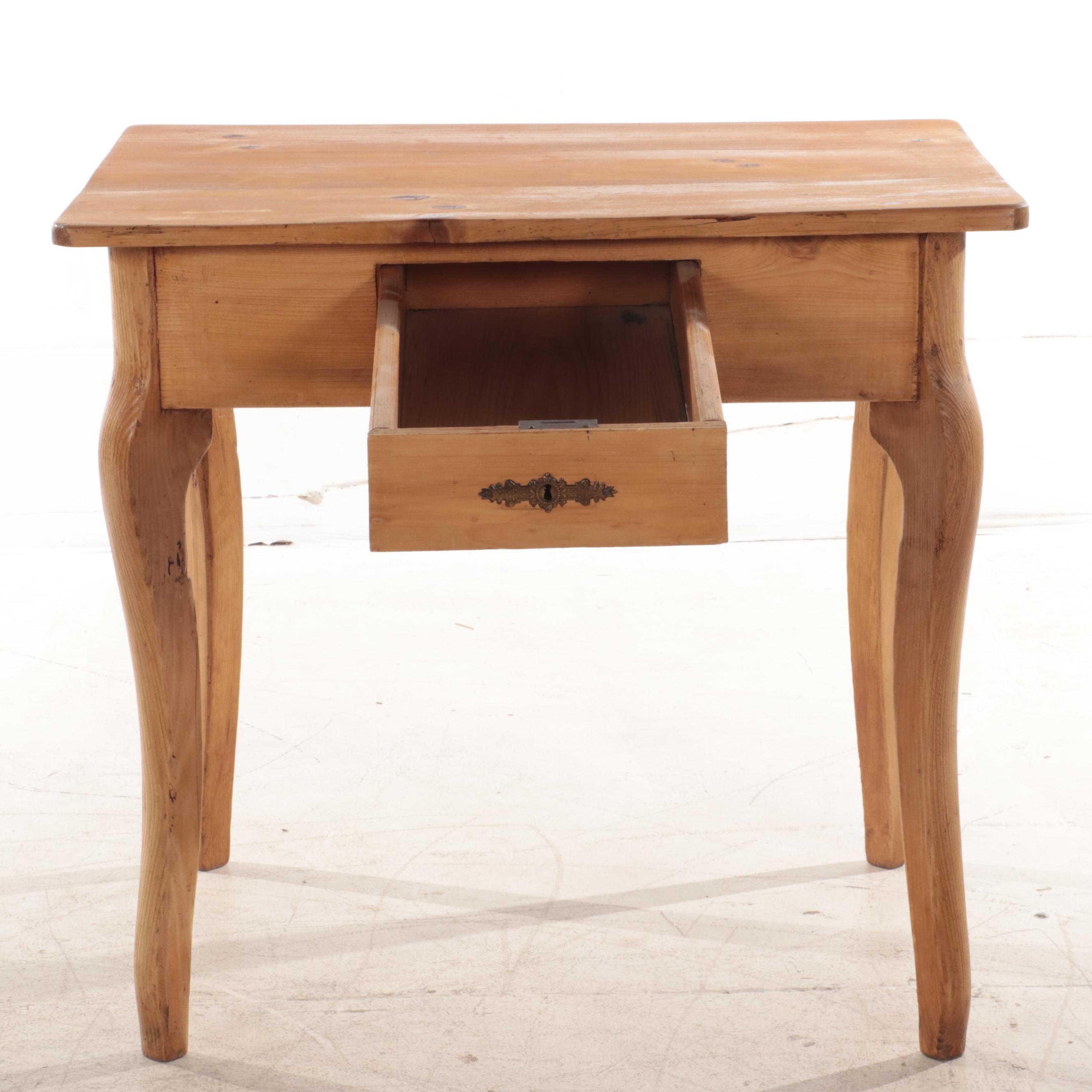 French Provincial Style Stripped Pine Work Table