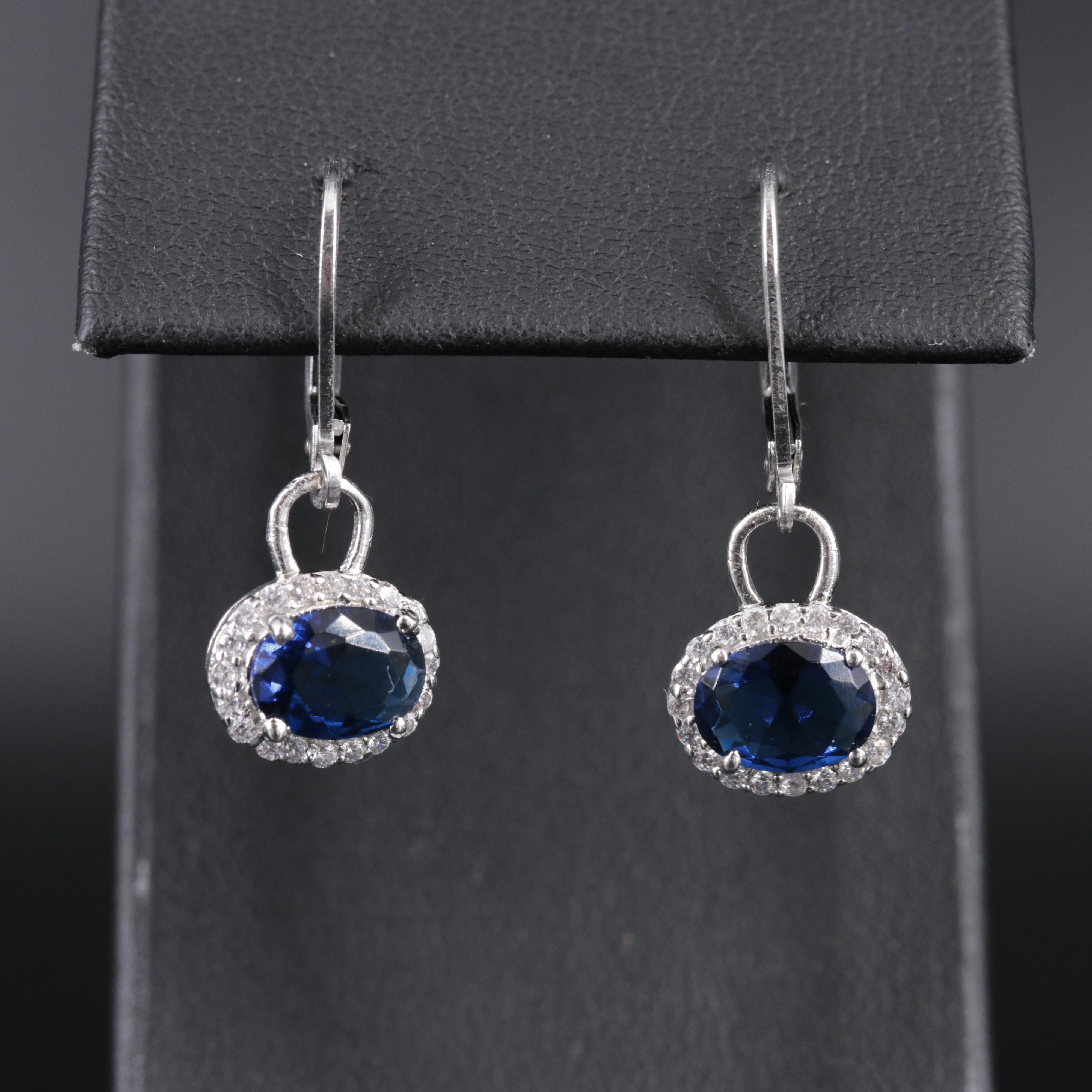 Sterling Silver Earrings Including Gemstones and Cubic Zirconia