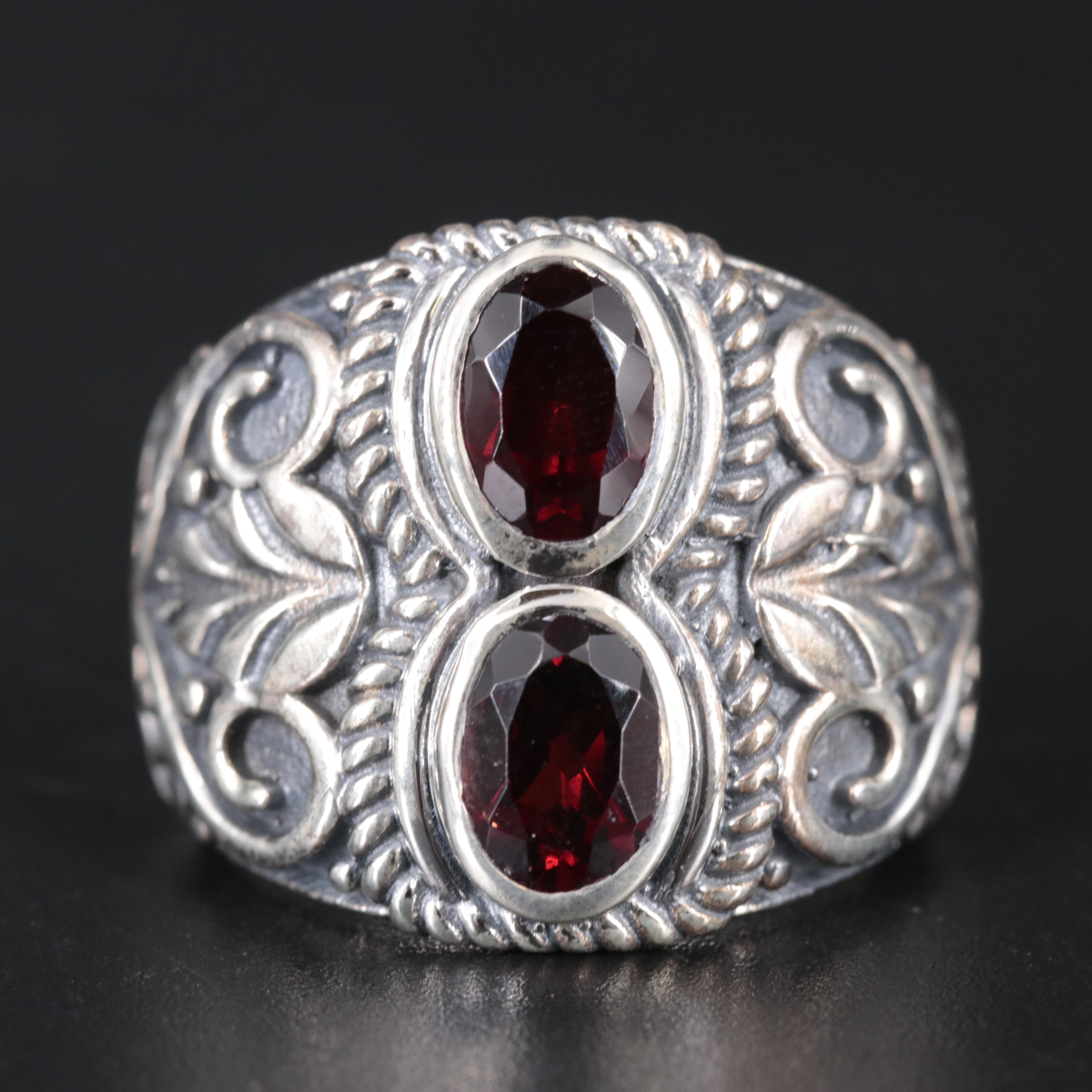 Sterling Silver Ring Including Gemstones