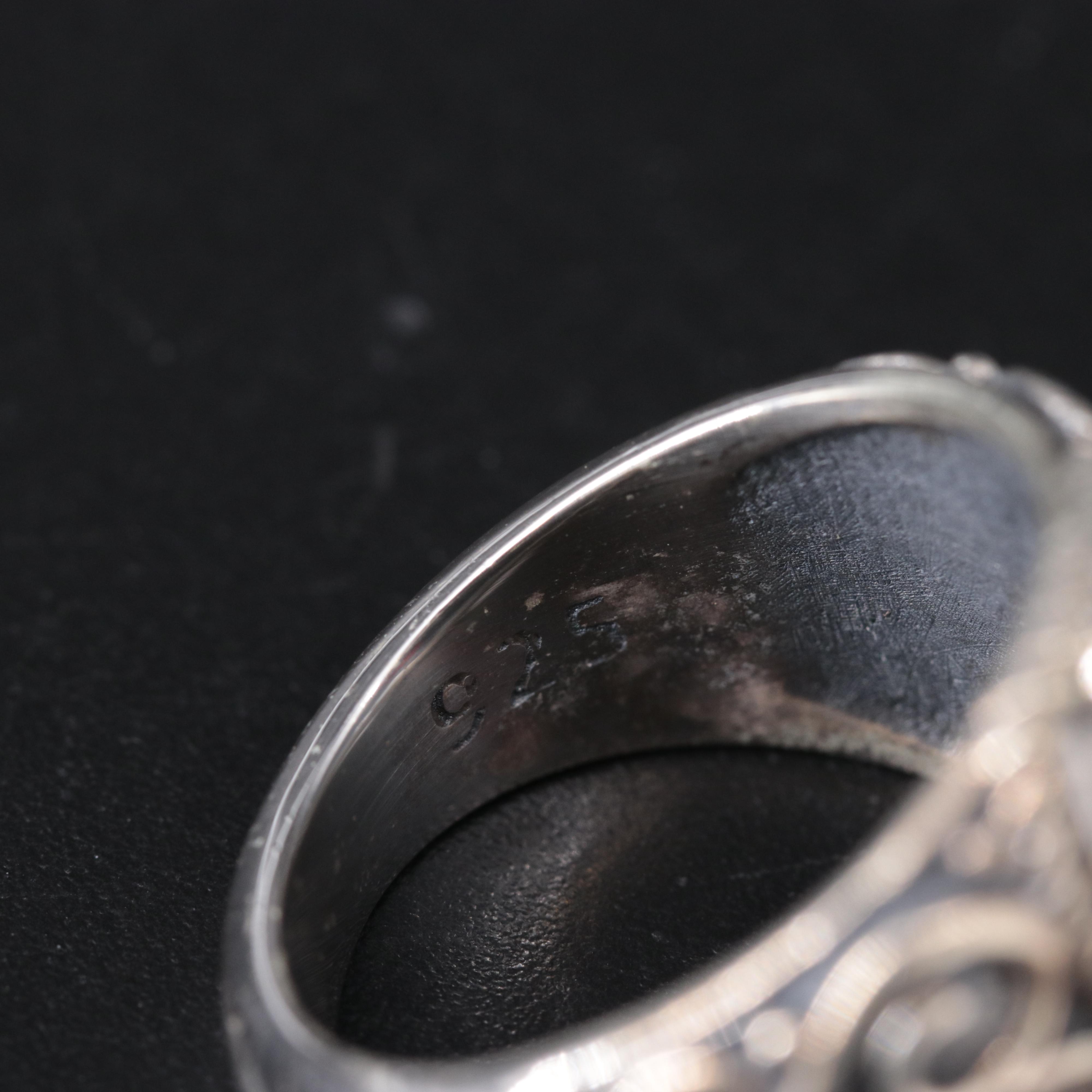 Sterling Silver Ring Including Gemstones