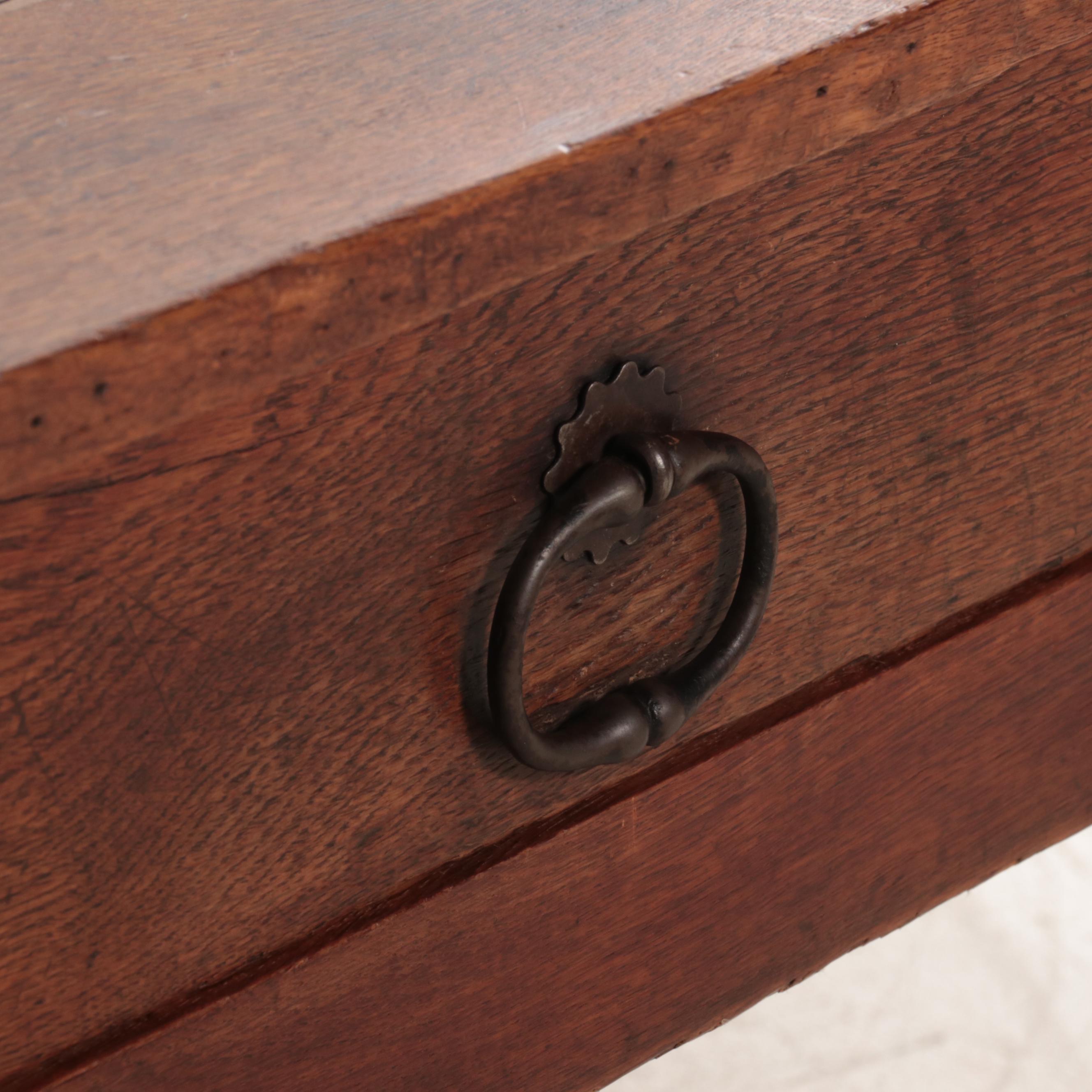 French Provincial Oak Coffee Table, 19th Century and Adapted