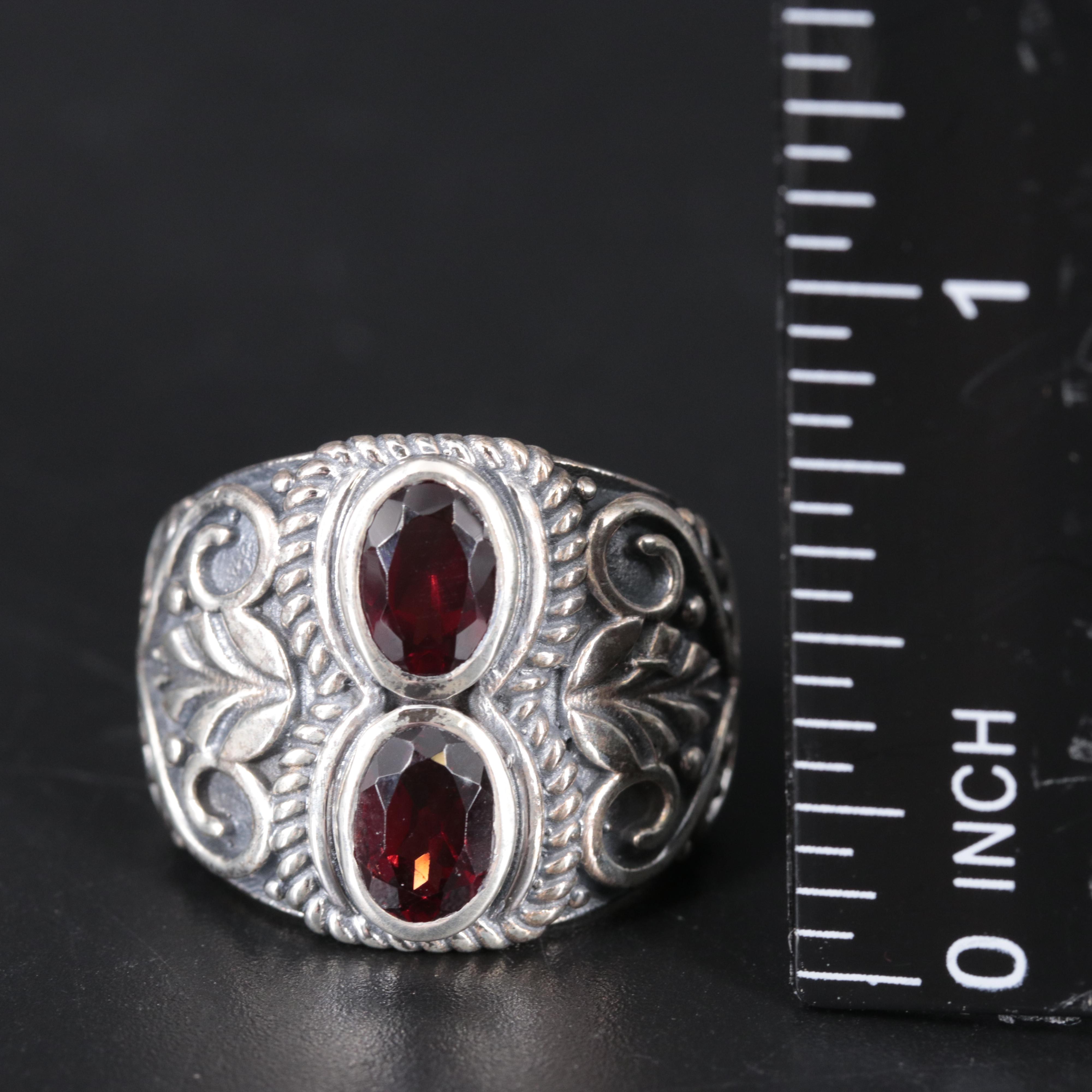 Sterling Silver Ring Including Gemstones