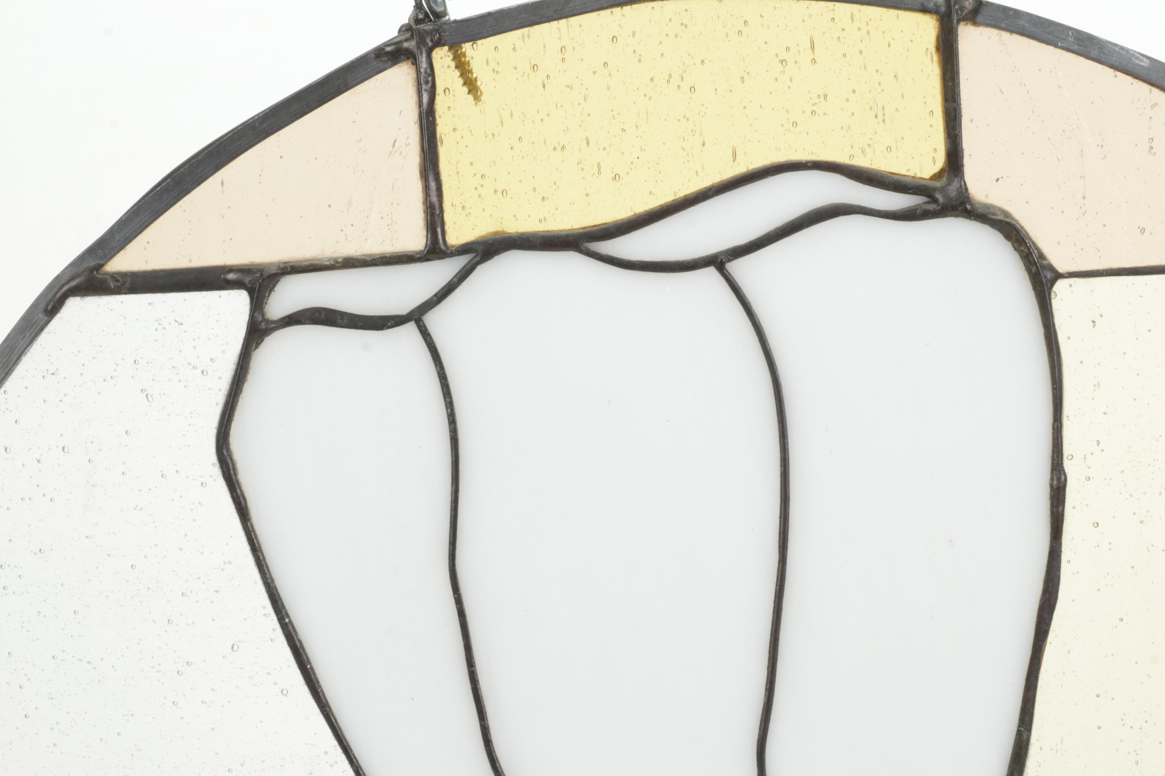 Stained Glass Tooth Round Hanging Panel