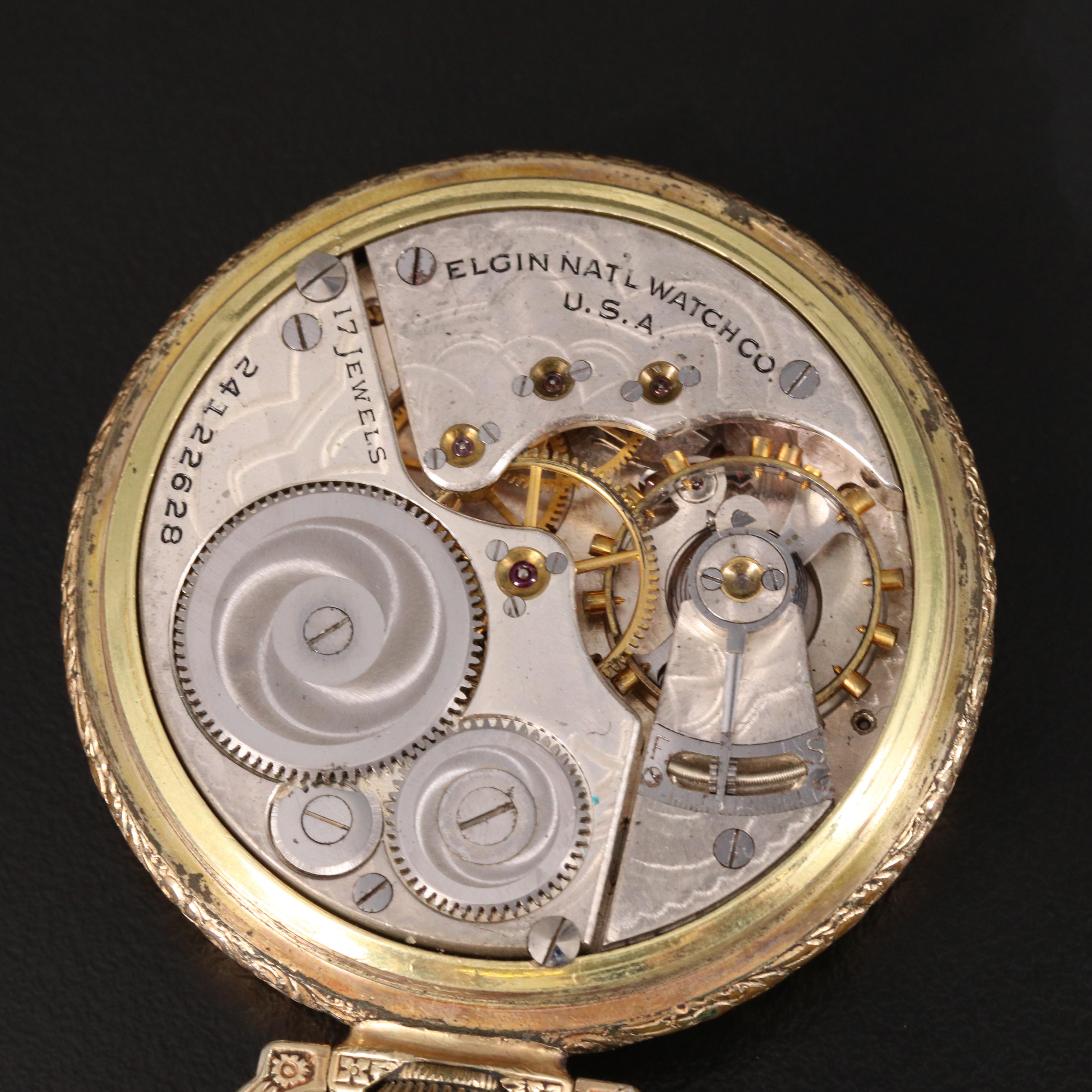 1921 Elgin Open Face Pocket Watch