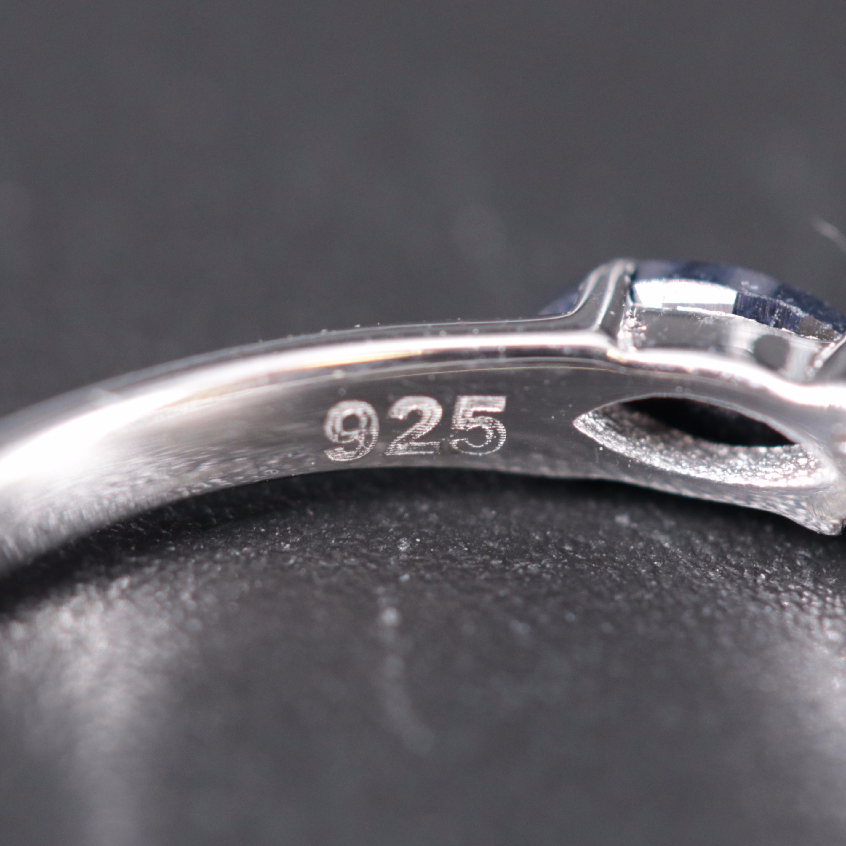 Sterling Silver Band Including Gemstones