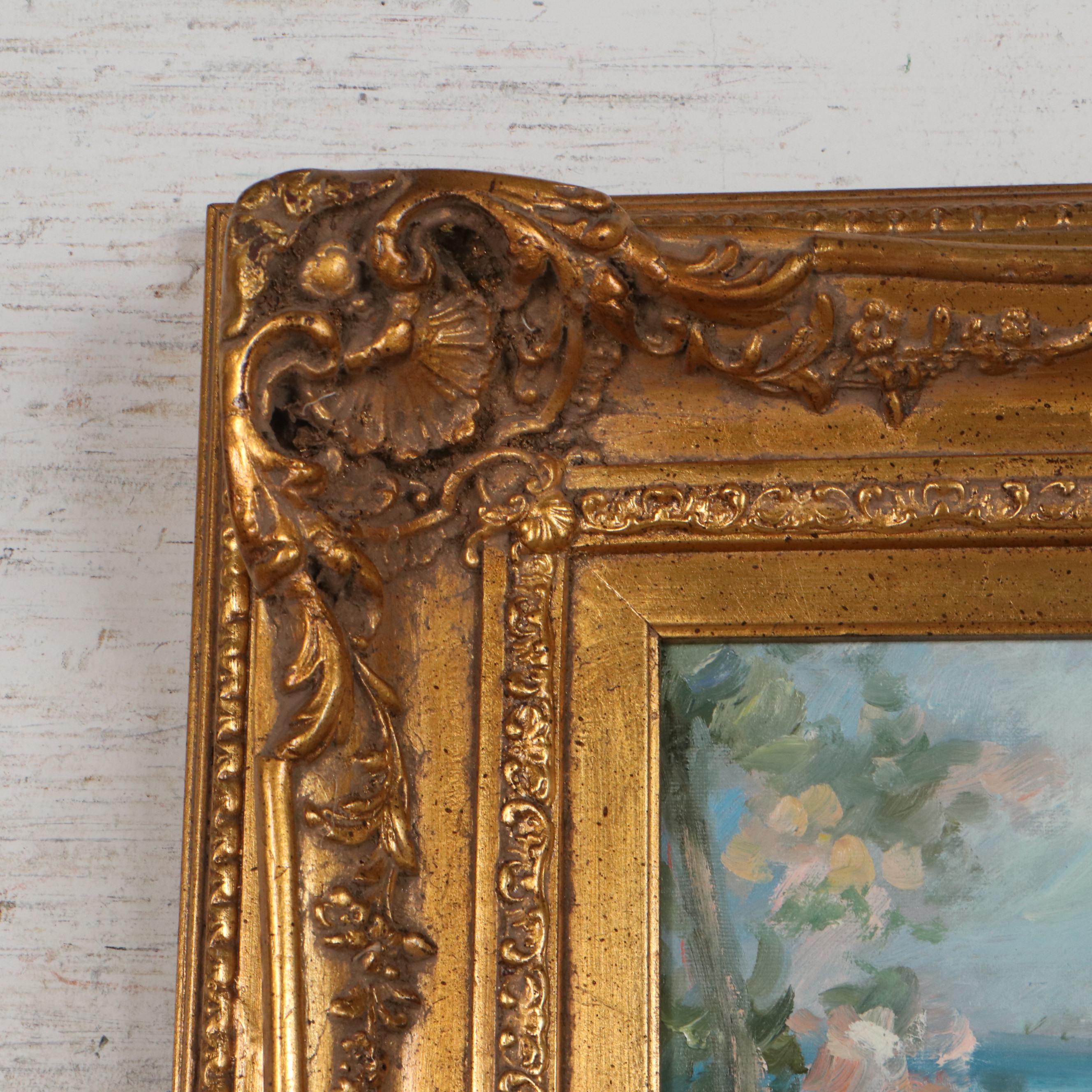 Oil Painting of Children Playing, Late 20th Century