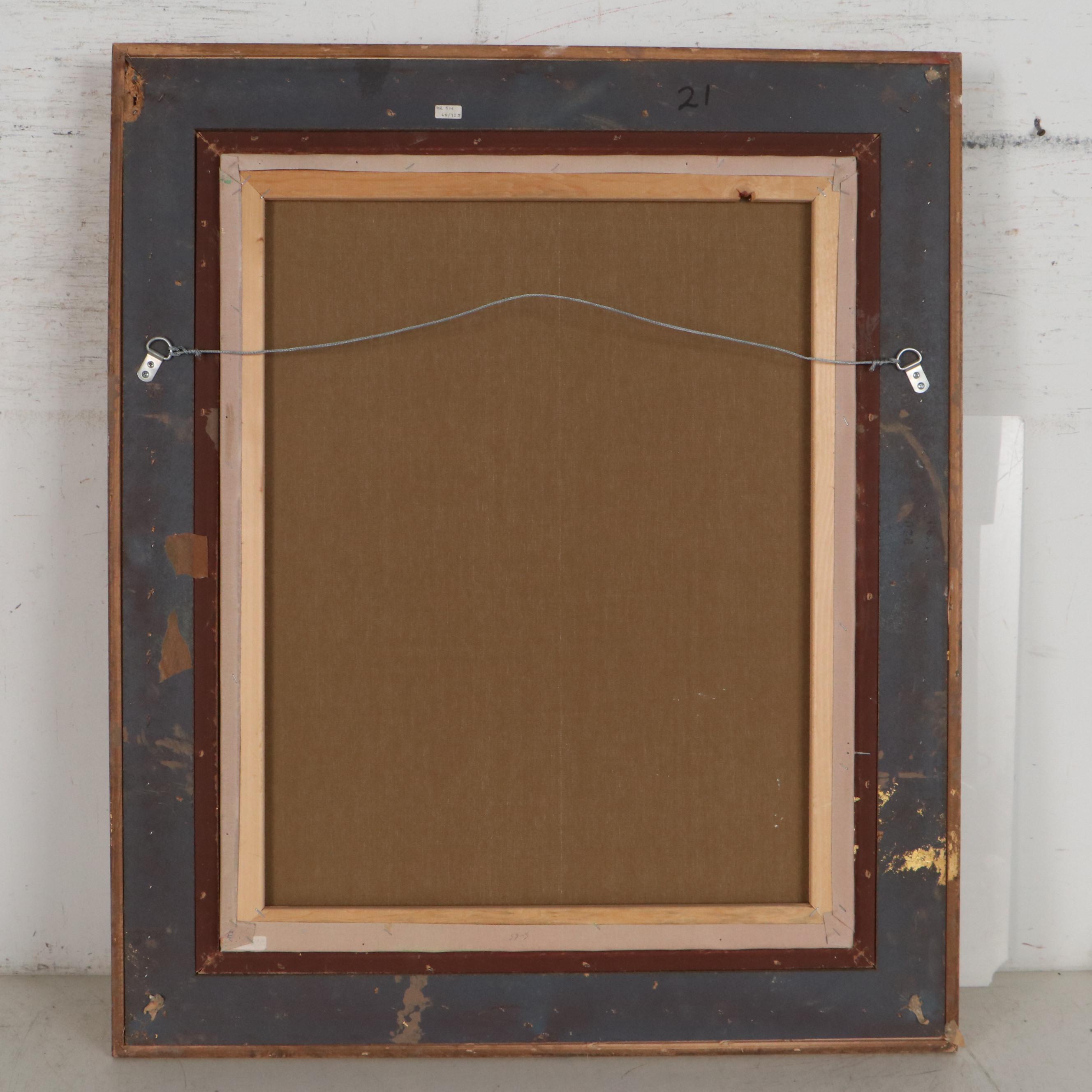 Oil Painting of Children Playing, Late 20th Century