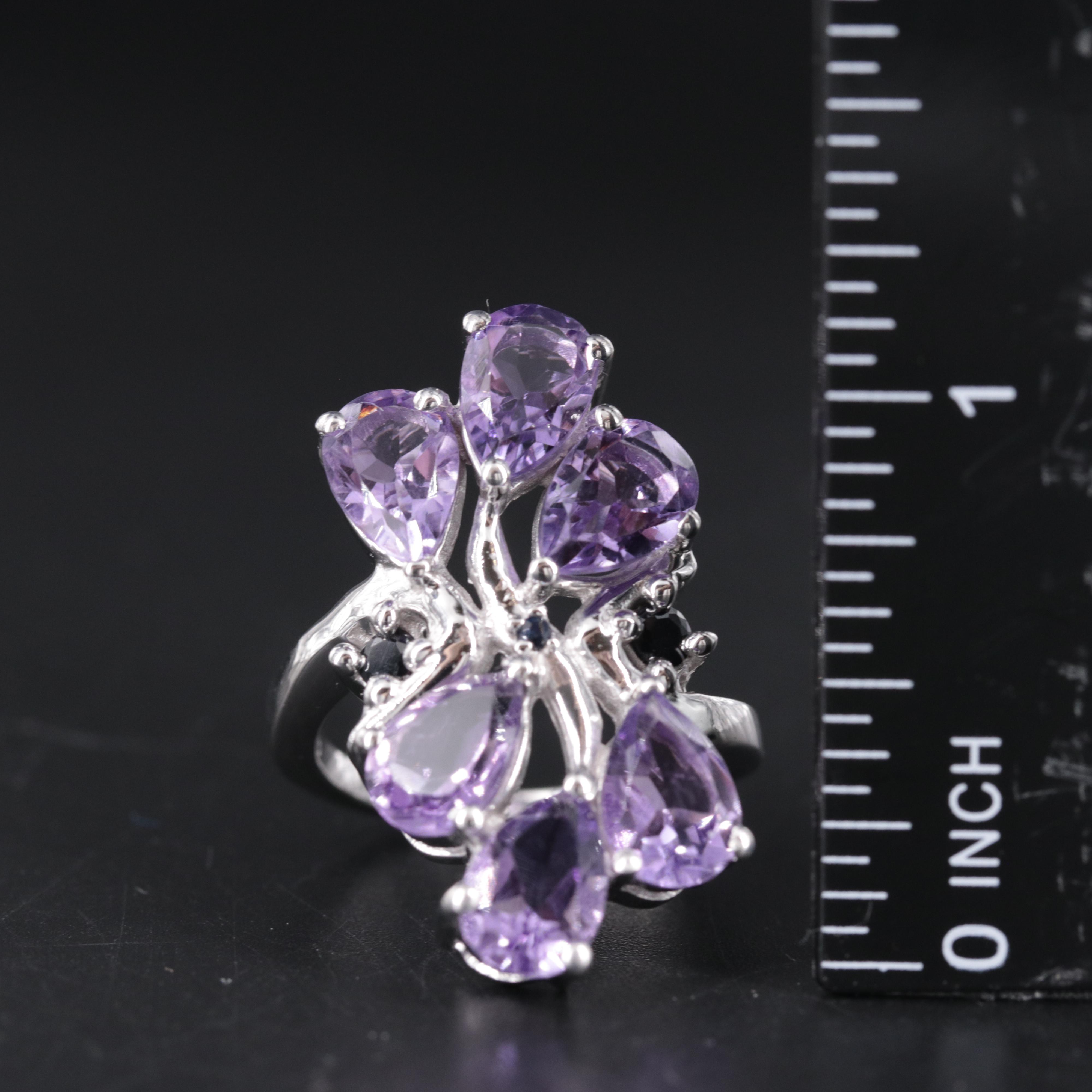 Sterling Silver Ring Including Gemstones