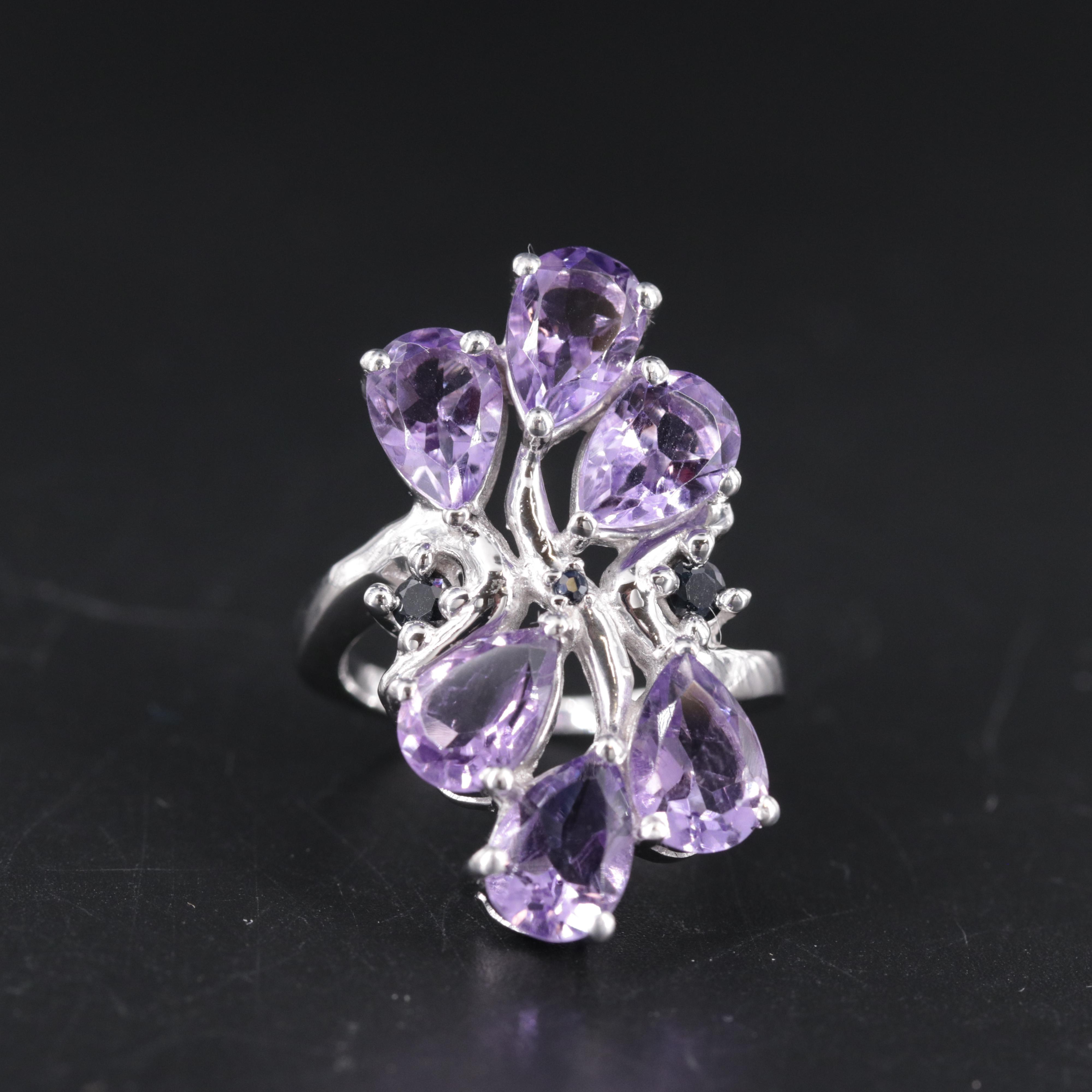 Sterling Silver Ring Including Gemstones