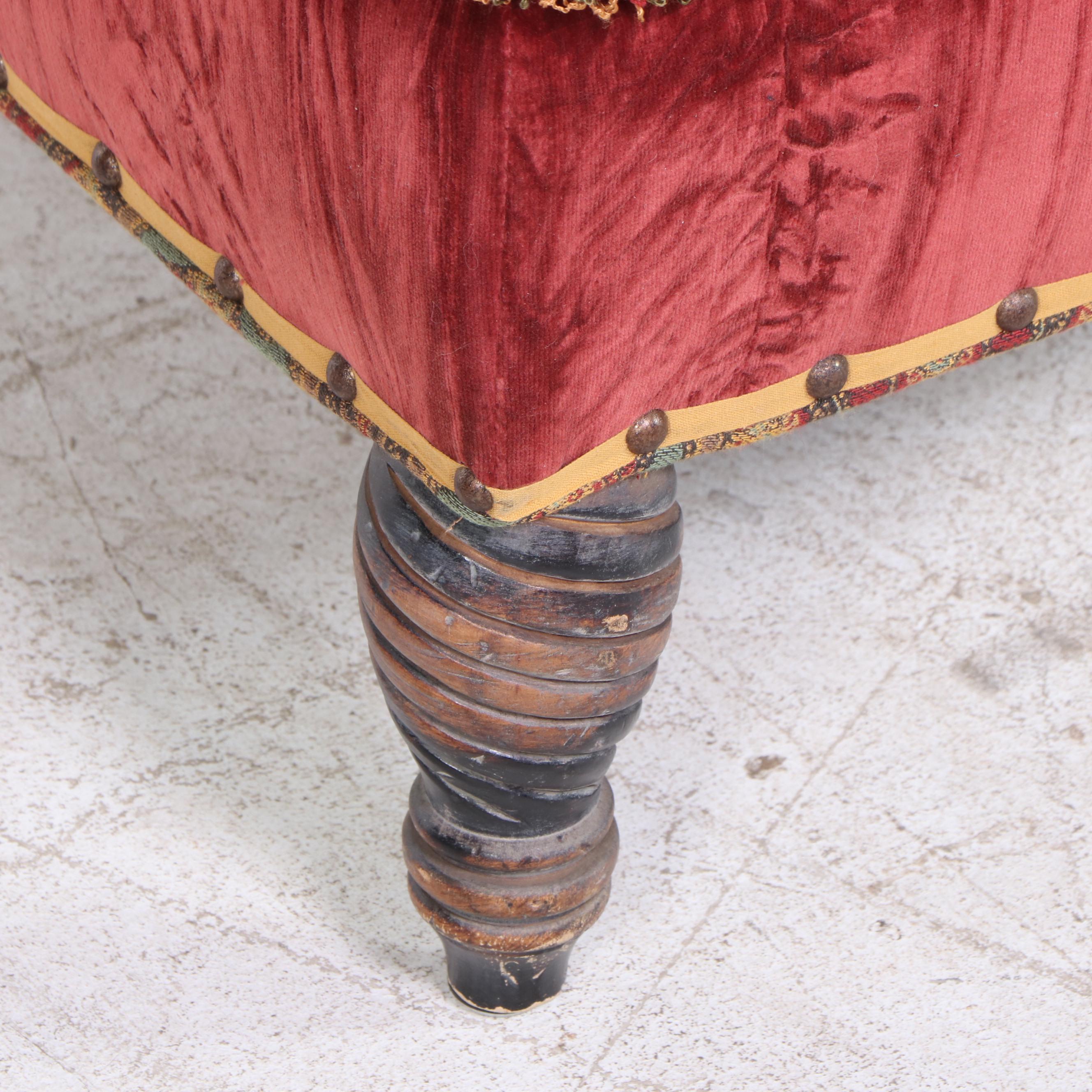 Custom-Upholstered Cocktail Ottoman