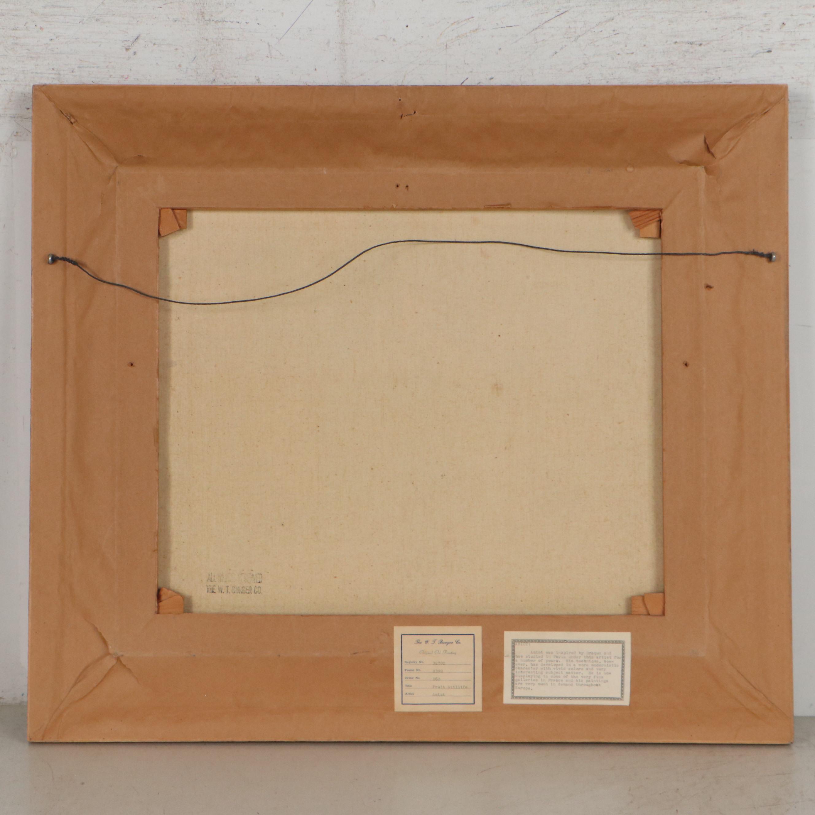 Jean Amiot Still Life Oil Painting, 1963