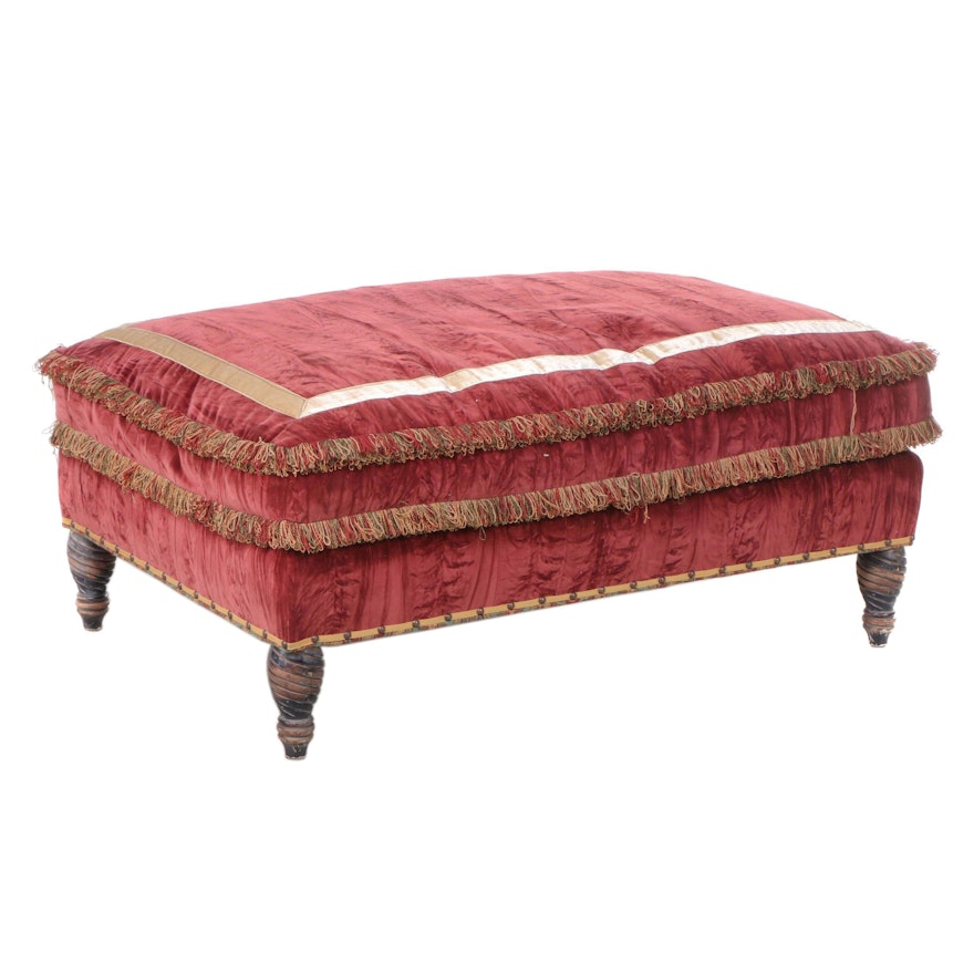 Custom-Upholstered Cocktail Ottoman