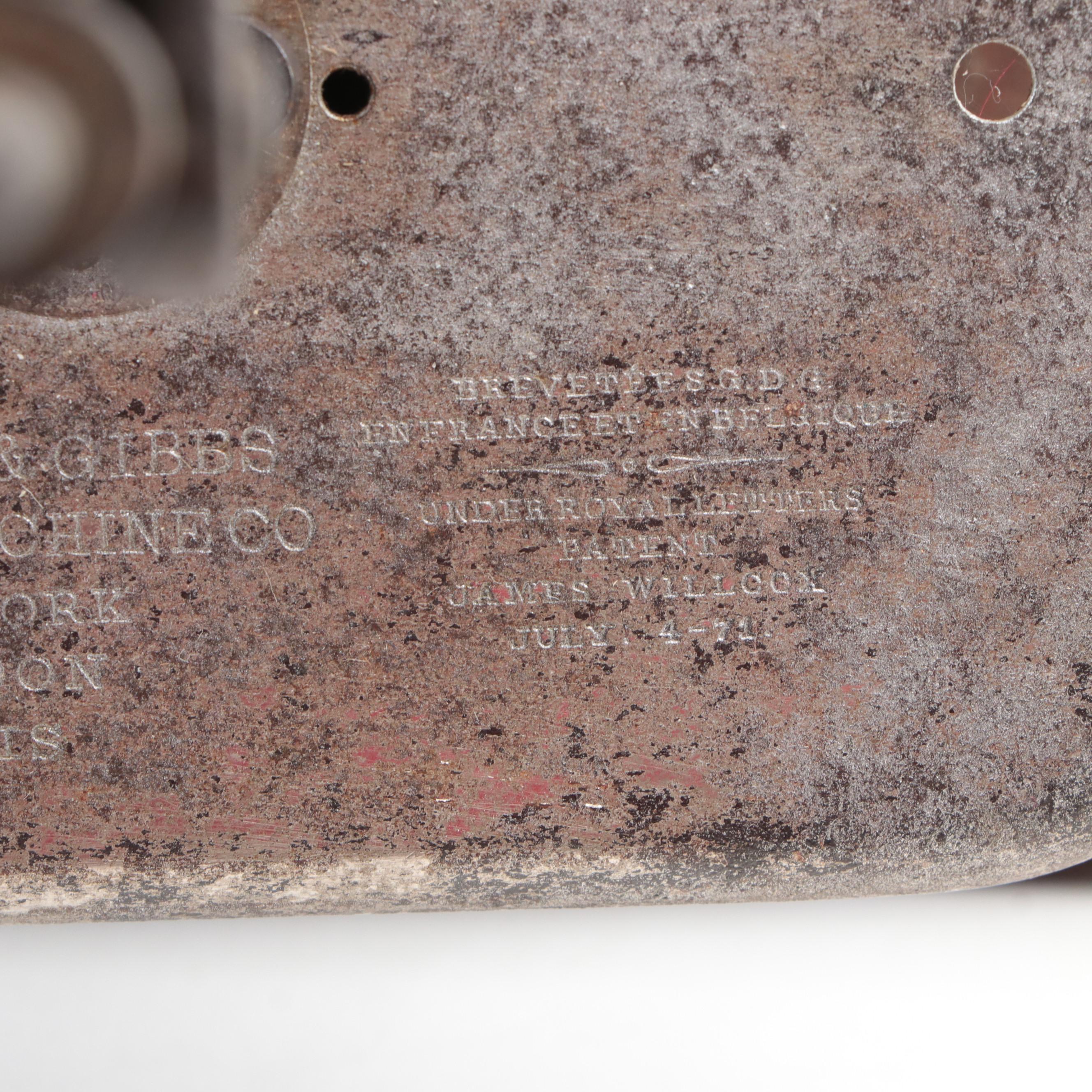 Wilcox & Gibbs Cast Iron Manual Sewing Machine, Late 19th/ Early 20th Century