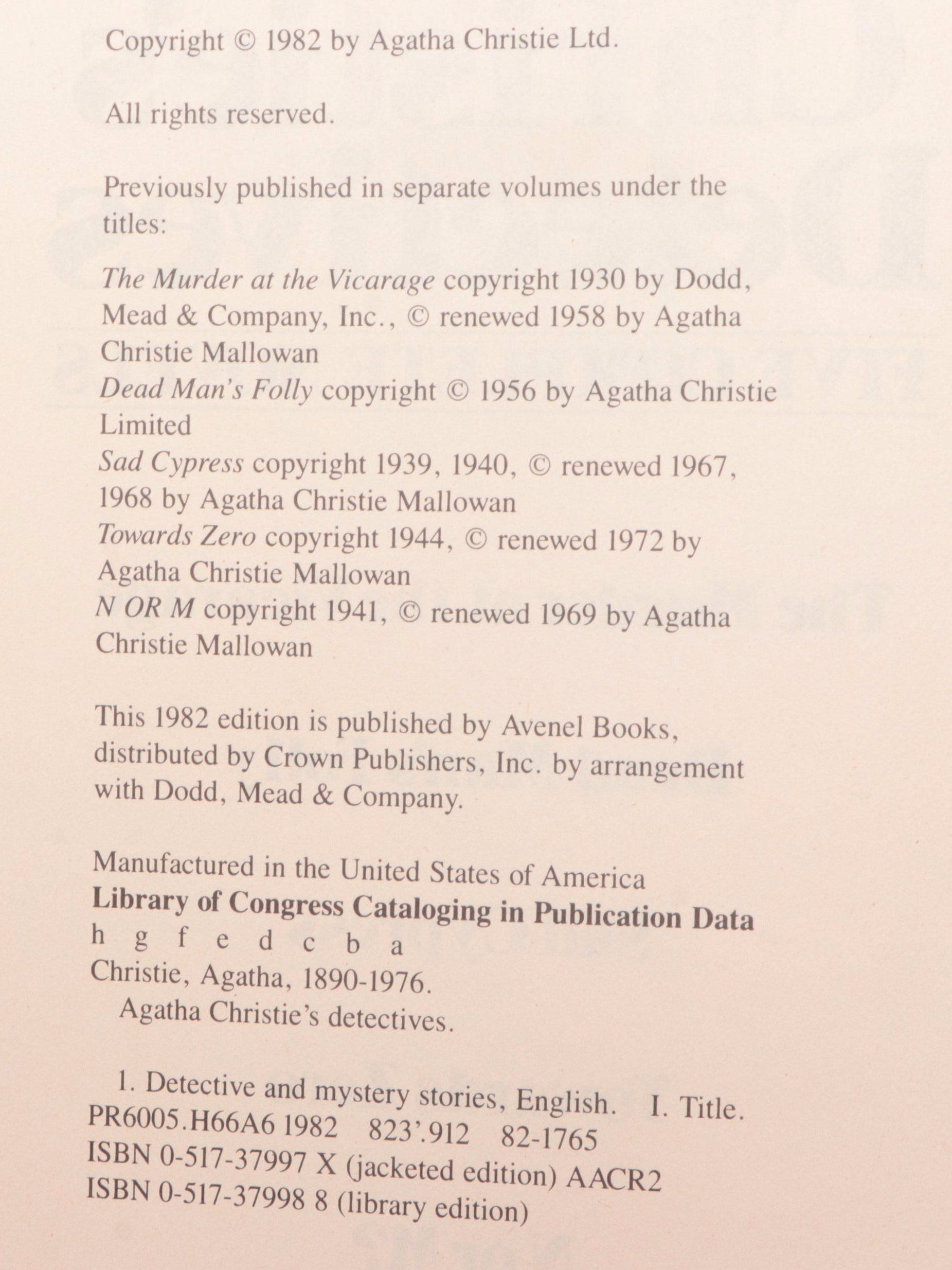 "Five Complete Miss Marple Novels" by Agatha Christie and More Mystery Books