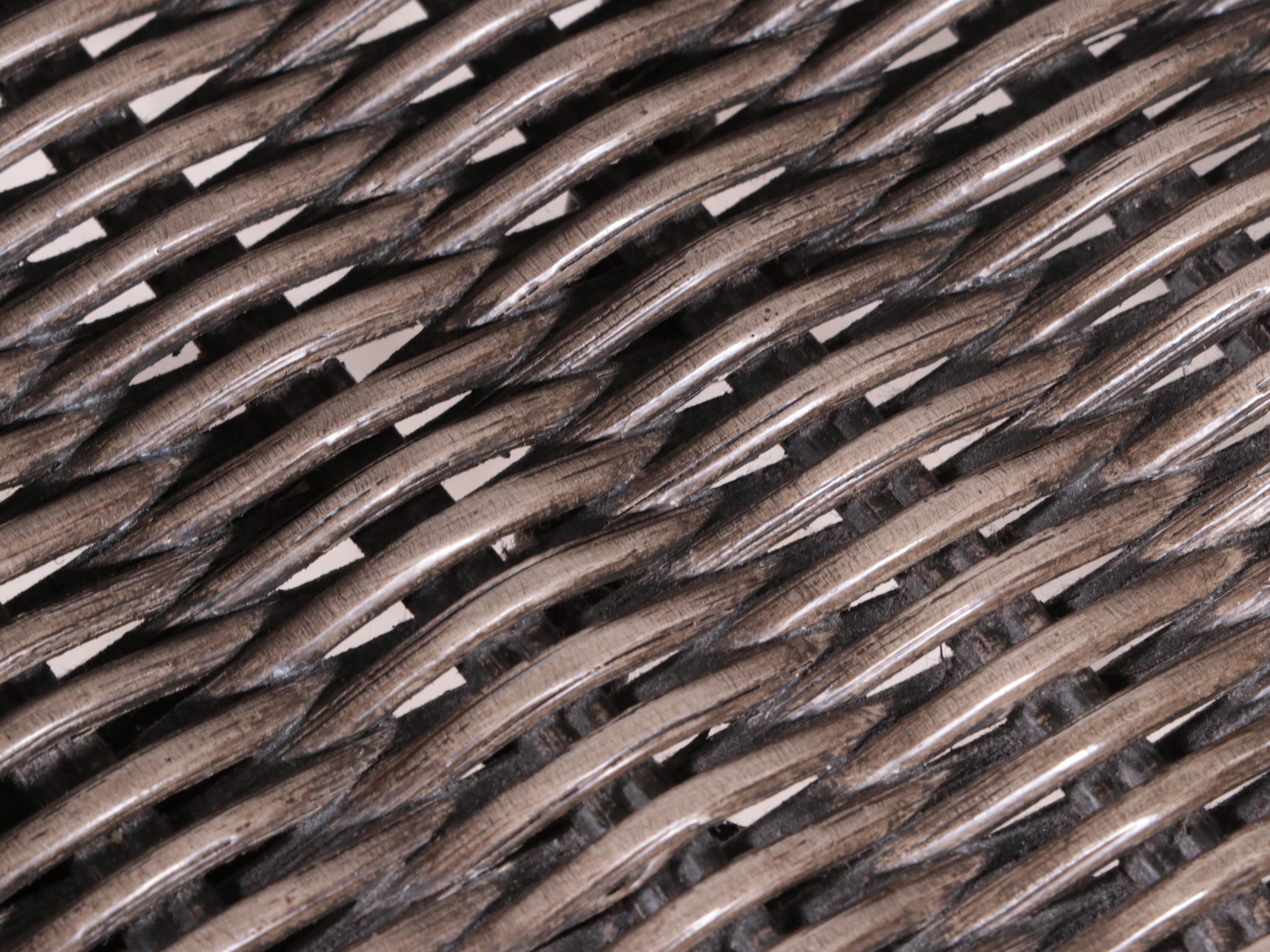 Five Palecek Industrial Style Metal and Wicker Bar Stools