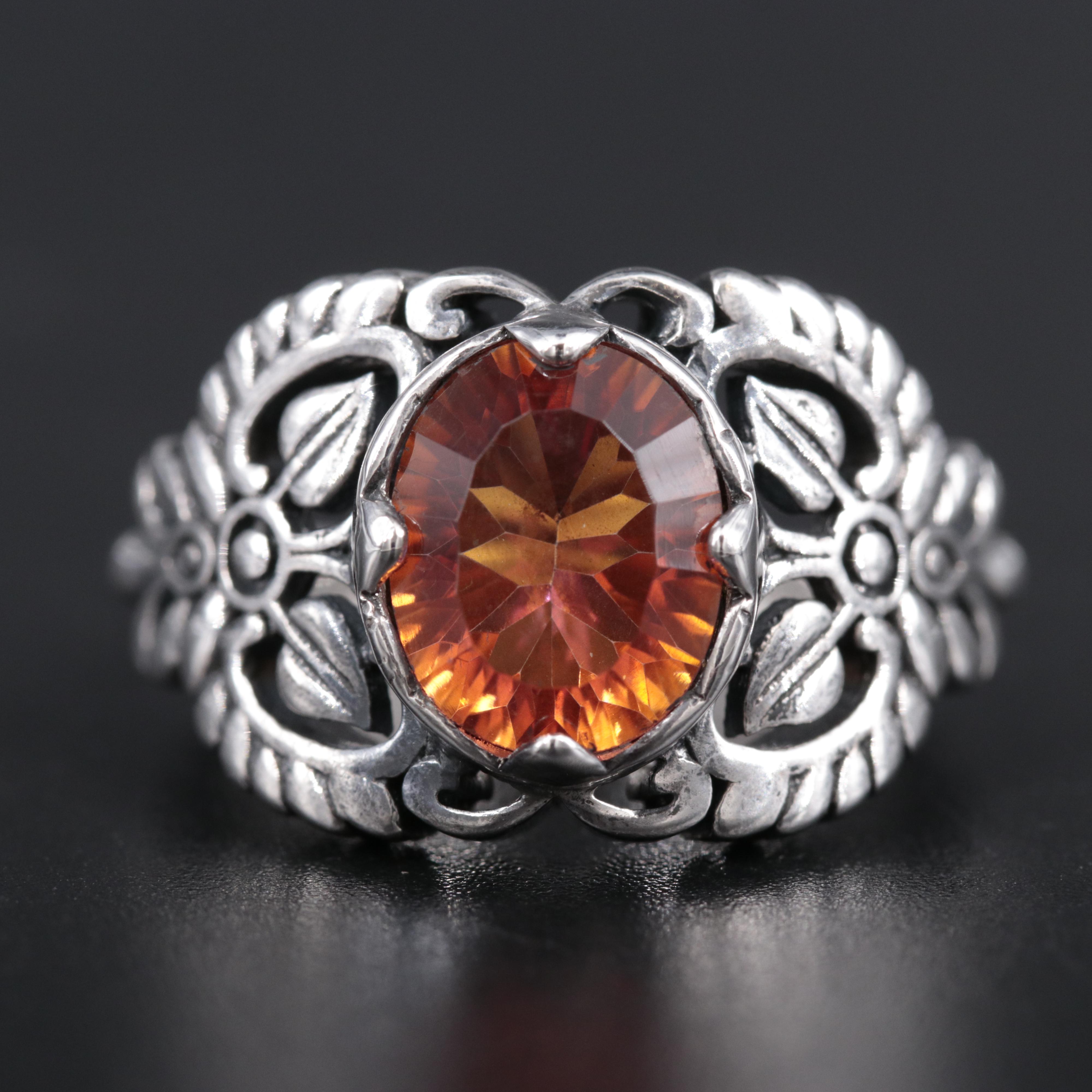 Sterling Silver Ring Including Gemstone