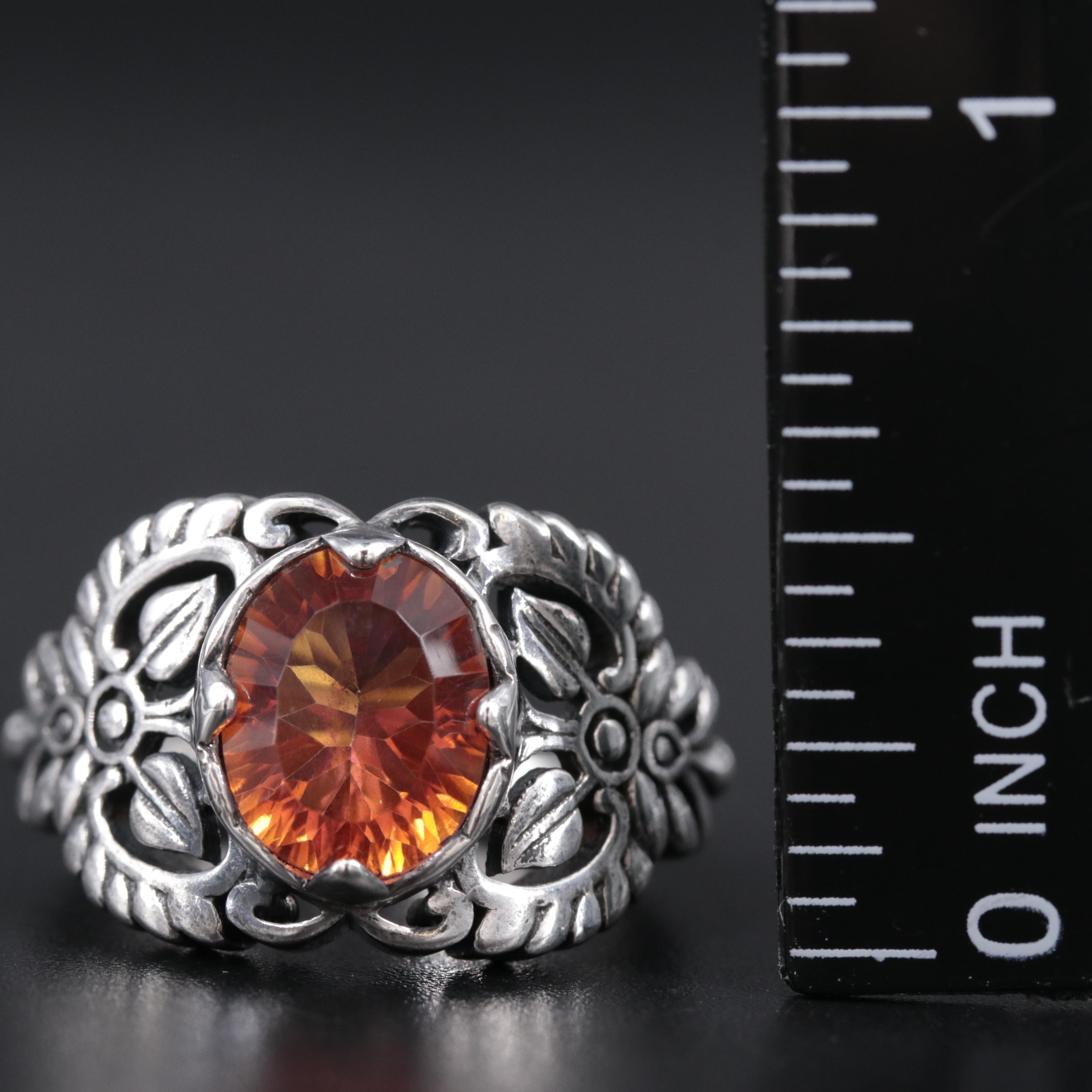 Sterling Silver Ring Including Gemstone