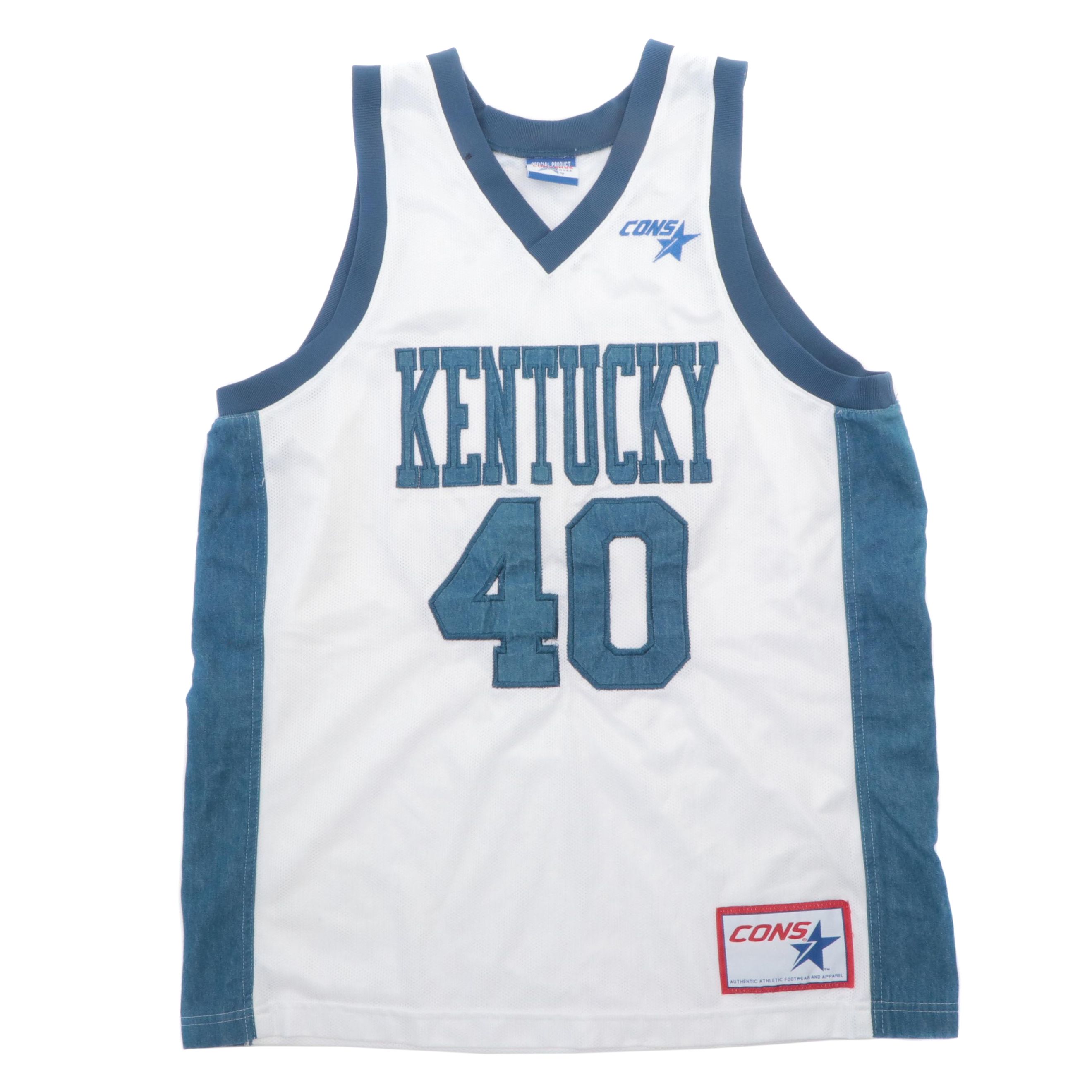1996 University of Kentucky Wildcats Basketball #40 Walter McCarthy Denim Jersey