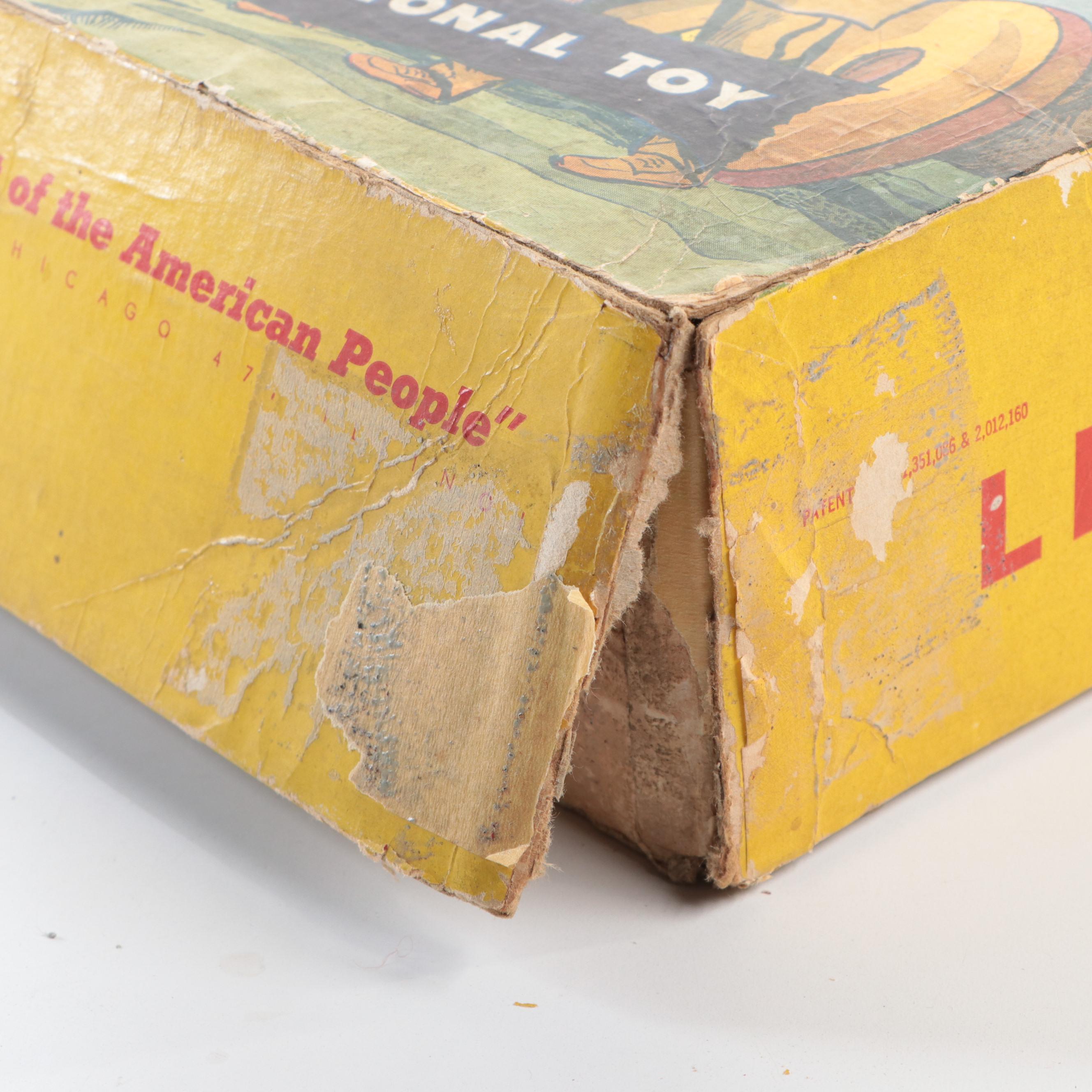 Original Lincoln Logs No. 4LF Toy Set with Metal Figures, 1944