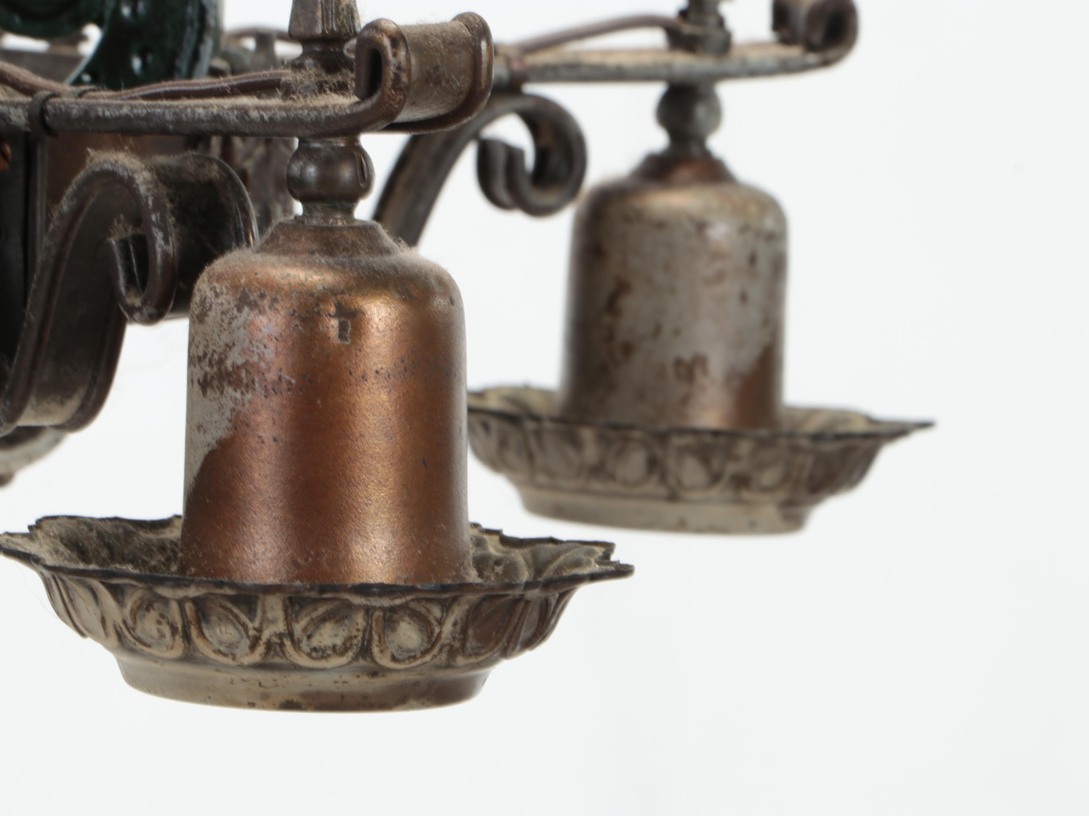 Victorian Gothic Revival Style Mixed Metal Chandelier, Early 20th Century