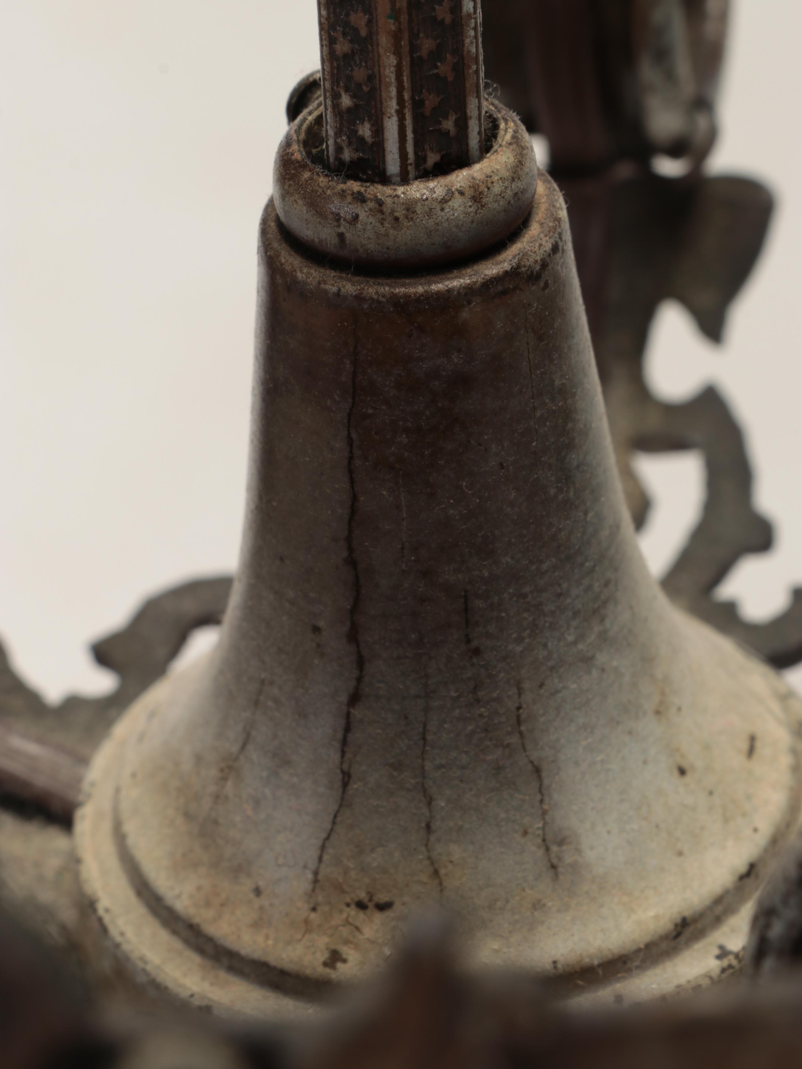 Victorian Gothic Revival Style Mixed Metal Chandelier, Early 20th Century