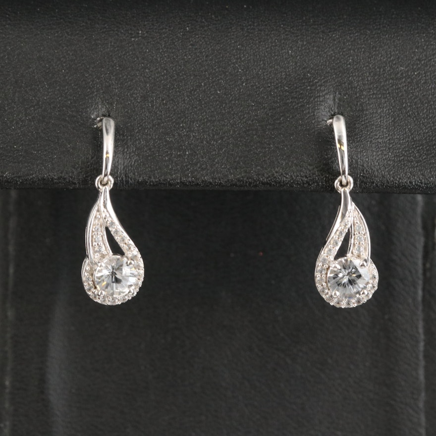 Sterling Sapphire Teardrop Earrings