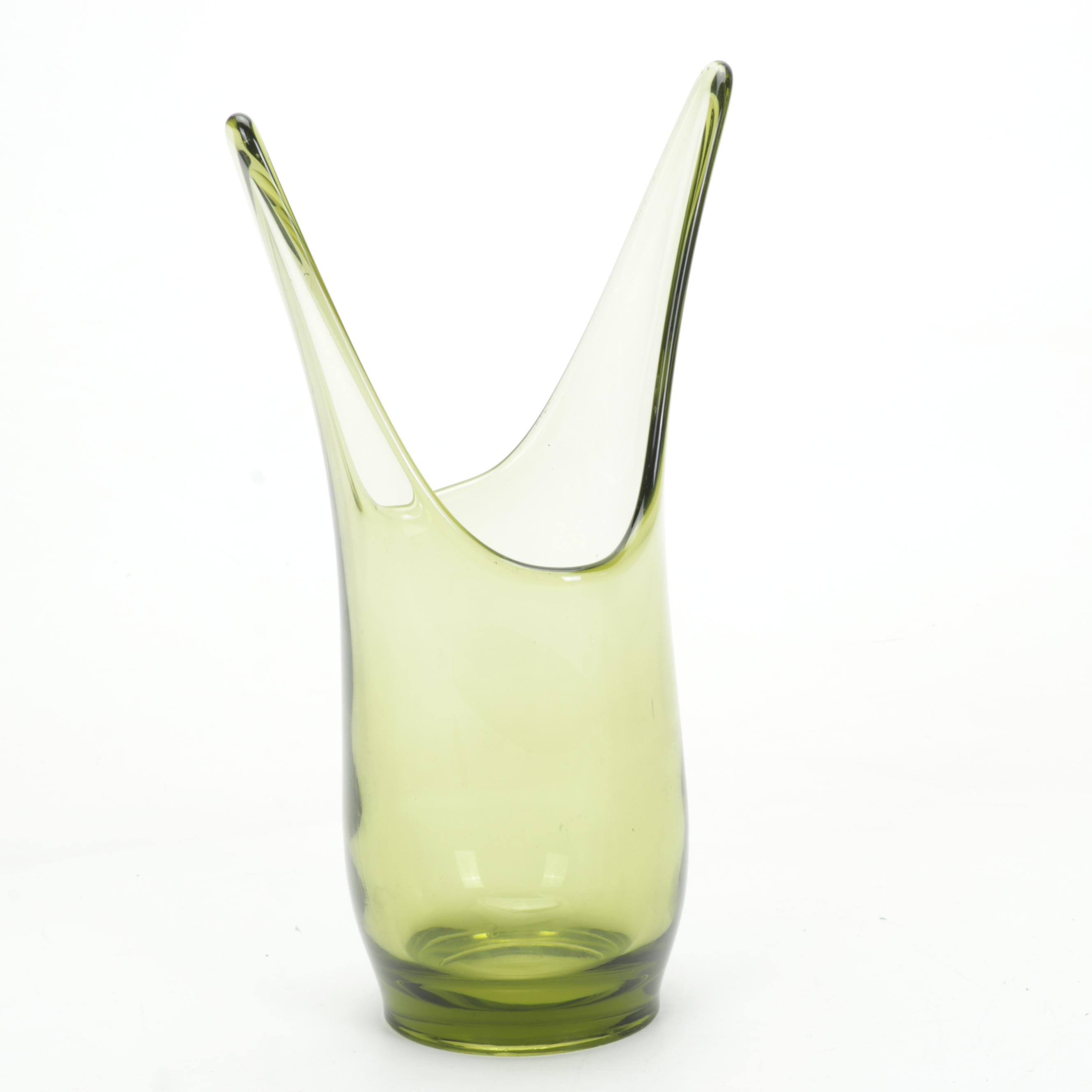 Marquis by Waterford and Other Green Crystal Vases