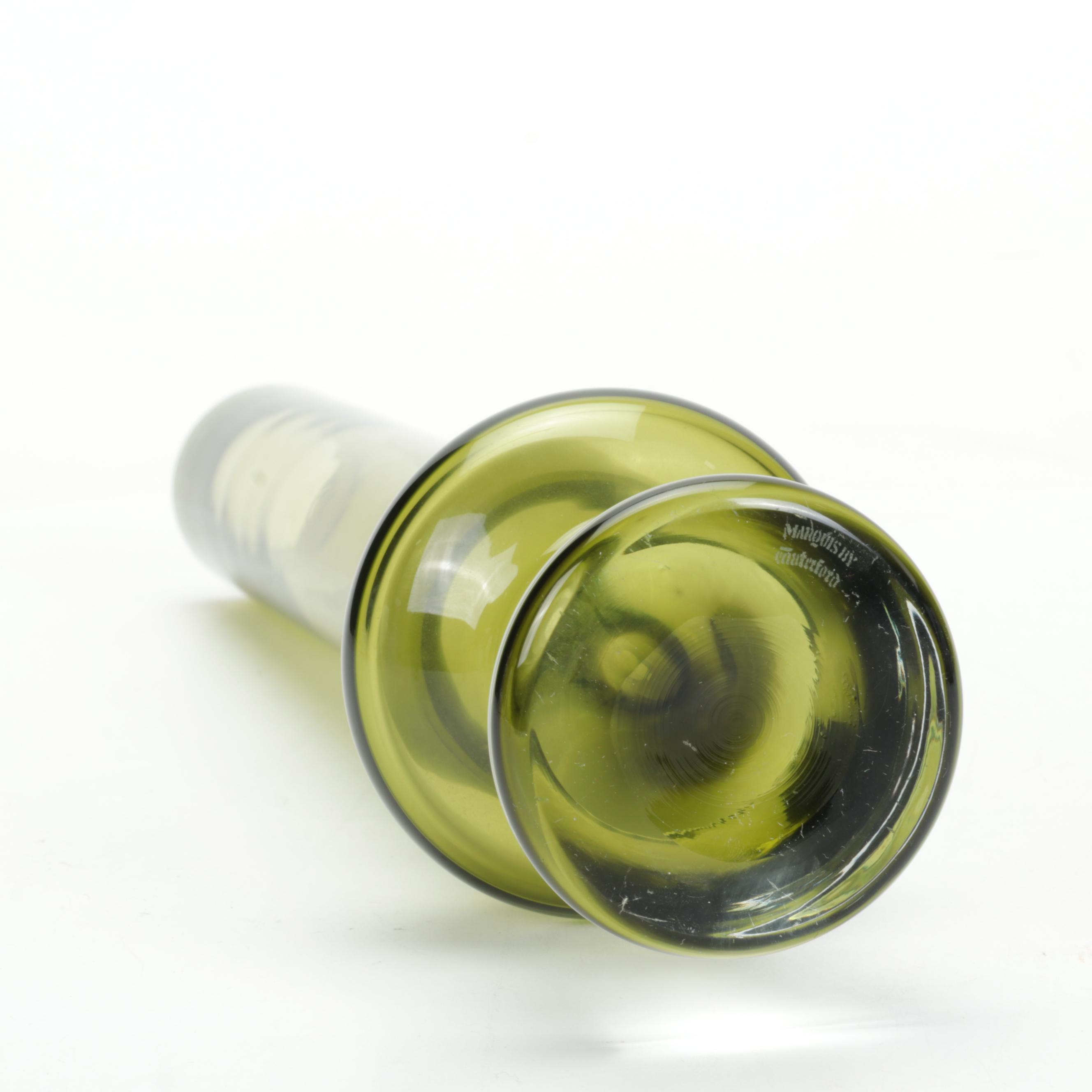 Marquis by Waterford and Other Green Crystal Vases