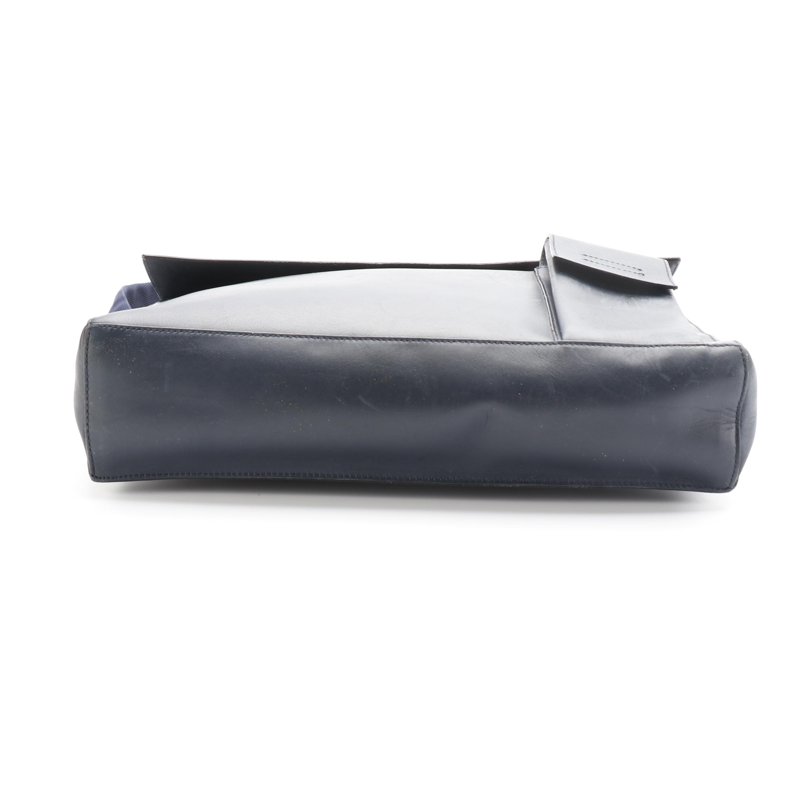 Prada Messenger Bag in Dark Blue Leather